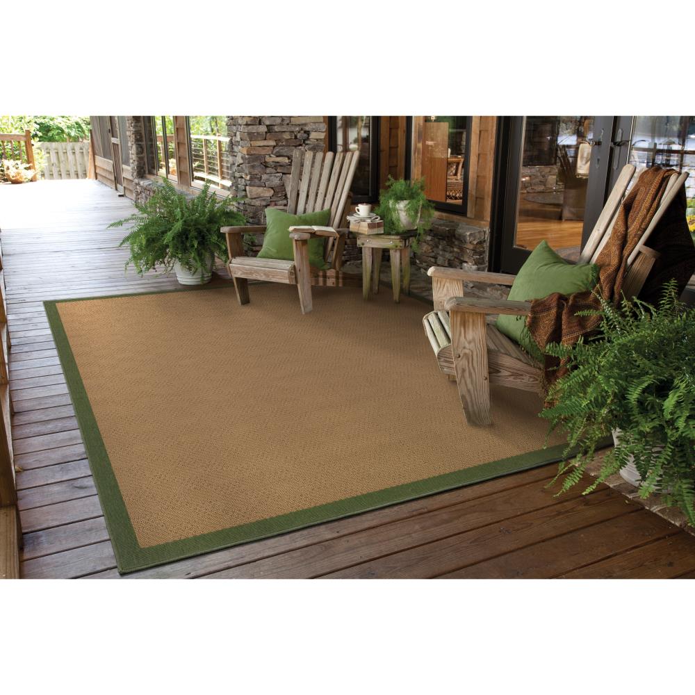 Archer Lane Court 2 X 8 (ft) Beige Indoor Outdoor Border Runner Rug 