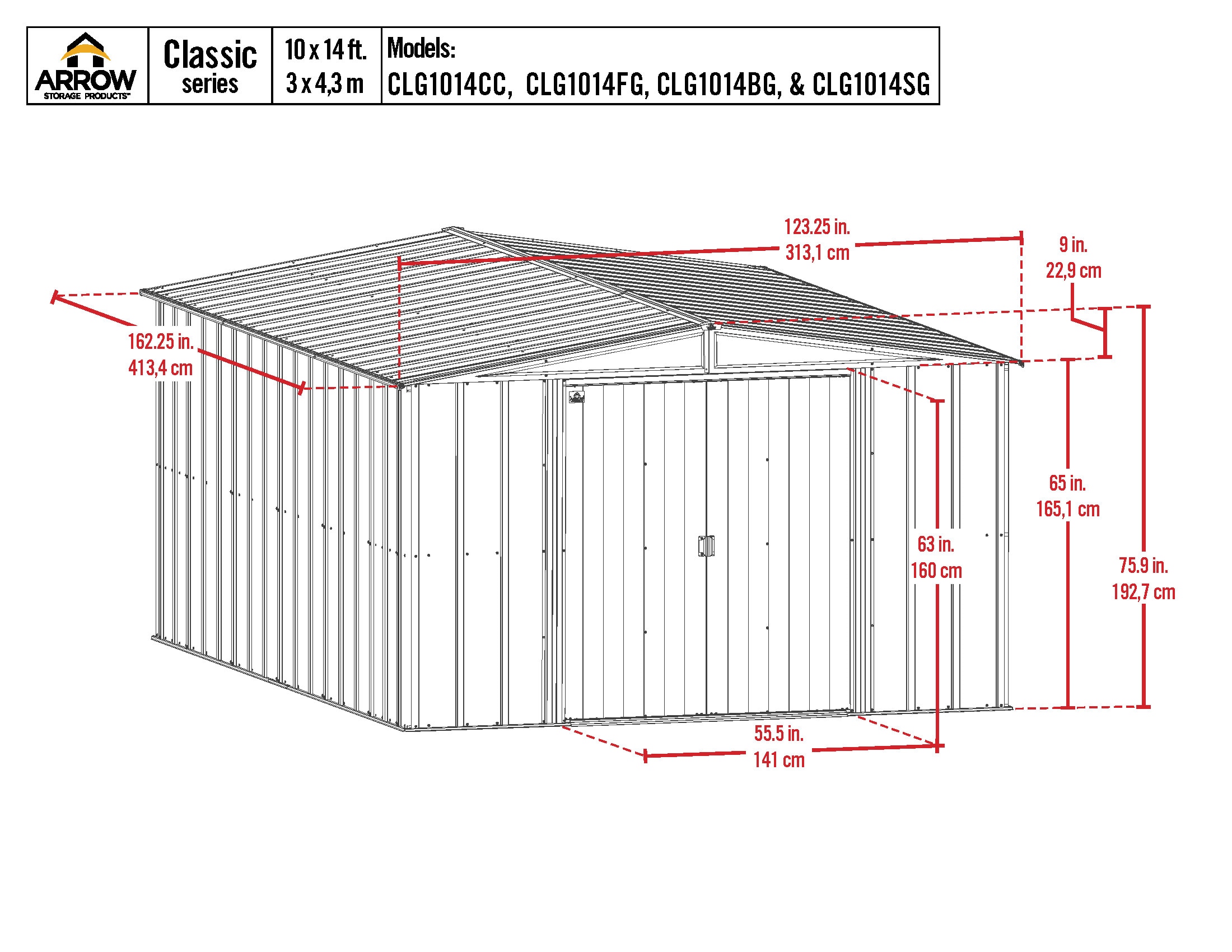 Arrow CLG1014BG Metal-Storage-Buildings-Sheds - View #2