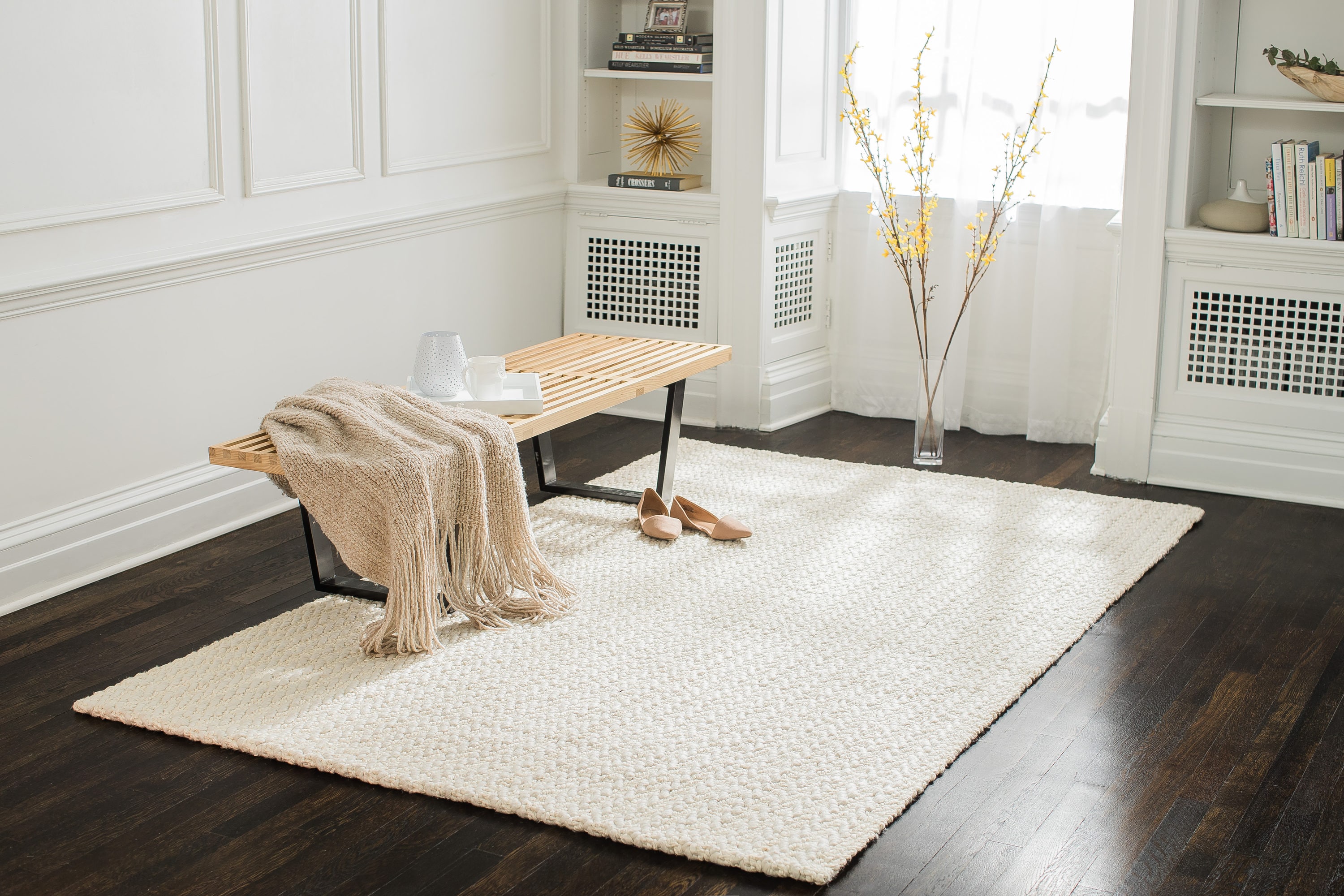 Freya 5' x 8' Off-White Jute Blend Area Rug