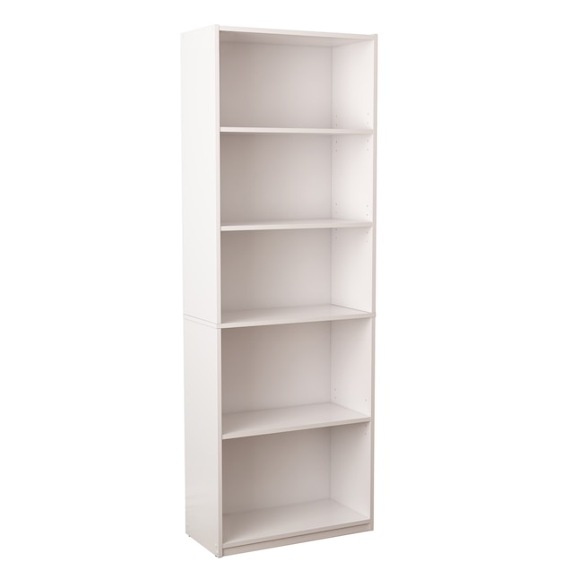 Style Selections White 5 Shelf Bookcase, Bookcase 5 Feet Tall In Inches