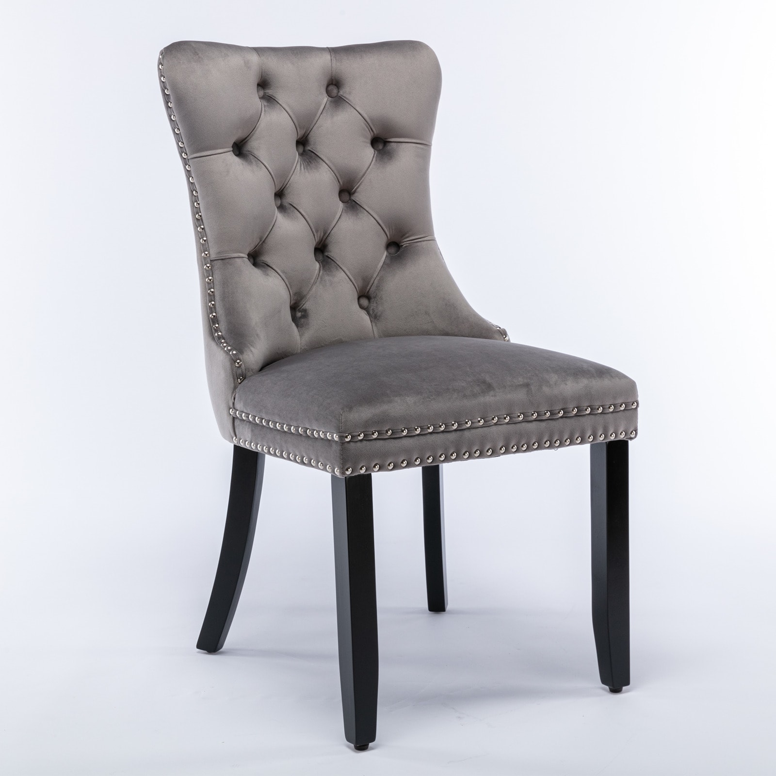 Siavonce XH81117 Ornate Velvet Upholstered Dining Side Chair (Wood Frame)