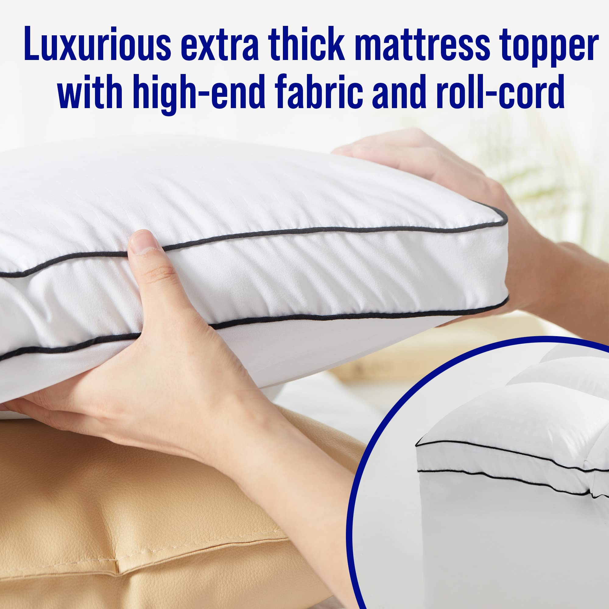 JEAREY Heated Mattress Pad 21-in D Polyester Queen Hypoallergenic Mattress  Cover in the Mattress Covers & Toppers department at