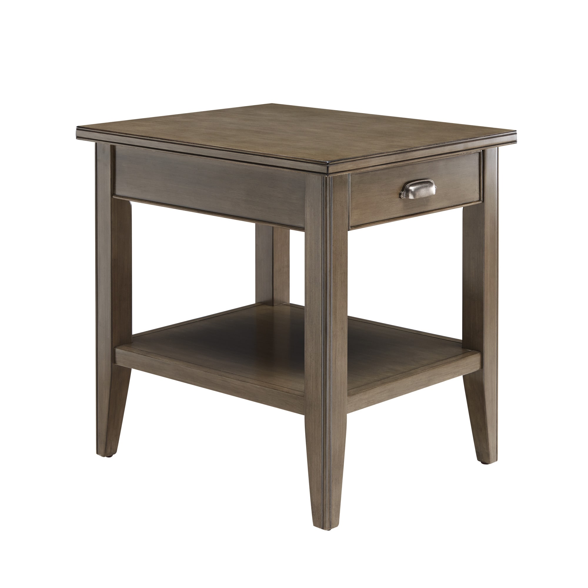 Leick Home 10507-GR Laurent 20-Inches W x 24-Inches H Gray Wood Rectangular Midcentury End Table with Storage Assembly Required