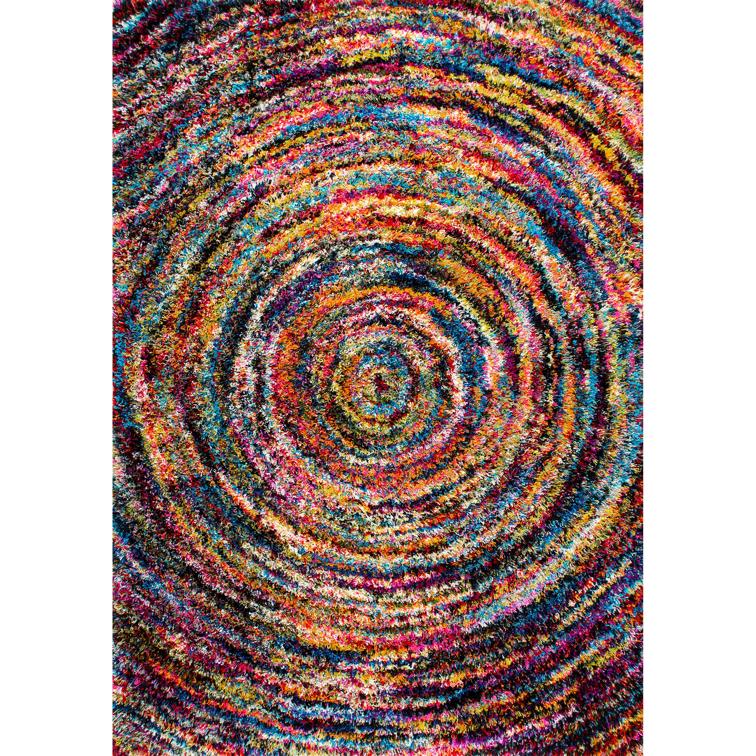 Multicolor Synthetic Shaggy Rectangular 4' x 6' Area Rug