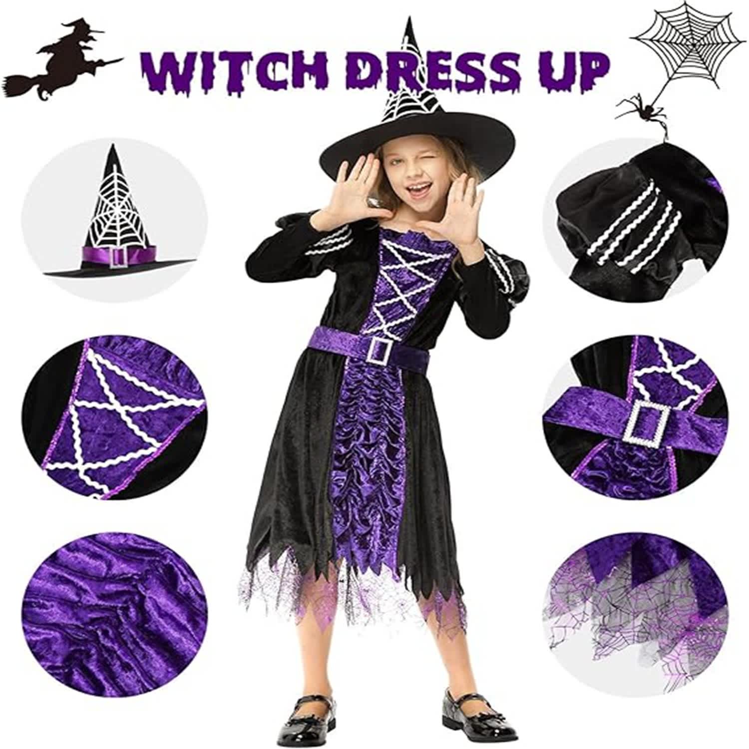 Qeetex Halloween Party Costume Role Play Fairy Tale Witch Size M at — free download