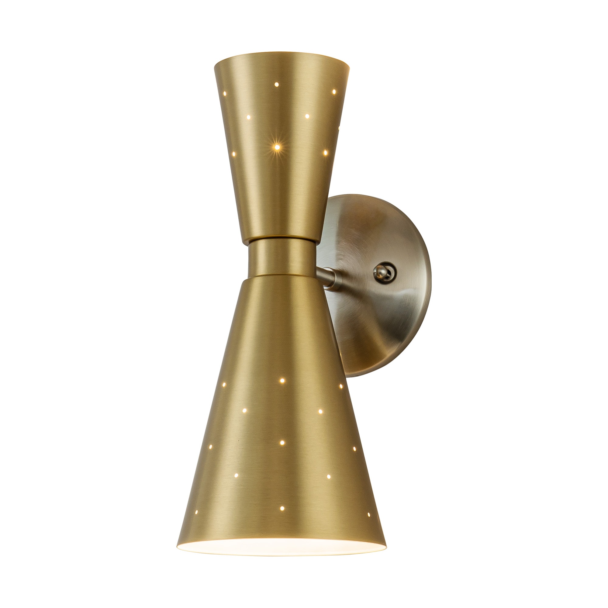 Rennnsan WS810153848 Tomas 5.51-in W 2 -Light Brushed Gold Glam Wall Sconce
