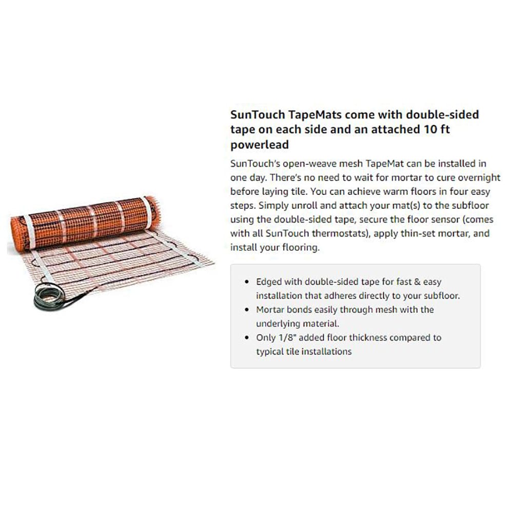 SunTouch TapeMat & Wi-Fi 20 Sq Ft Radiant Floor Heating Kit (120V
