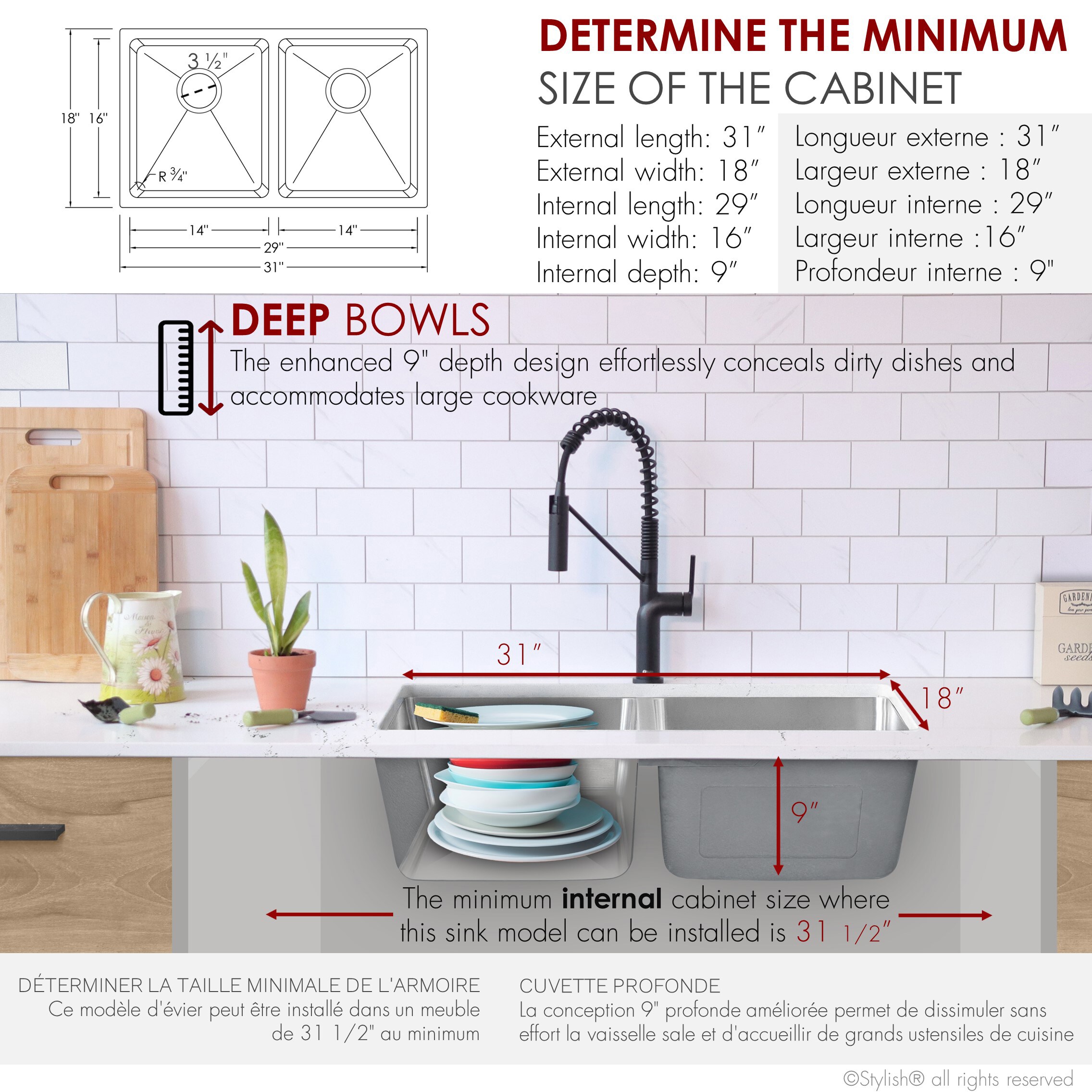 Stylish S-401G1 Kitchen-Sinks - View #3