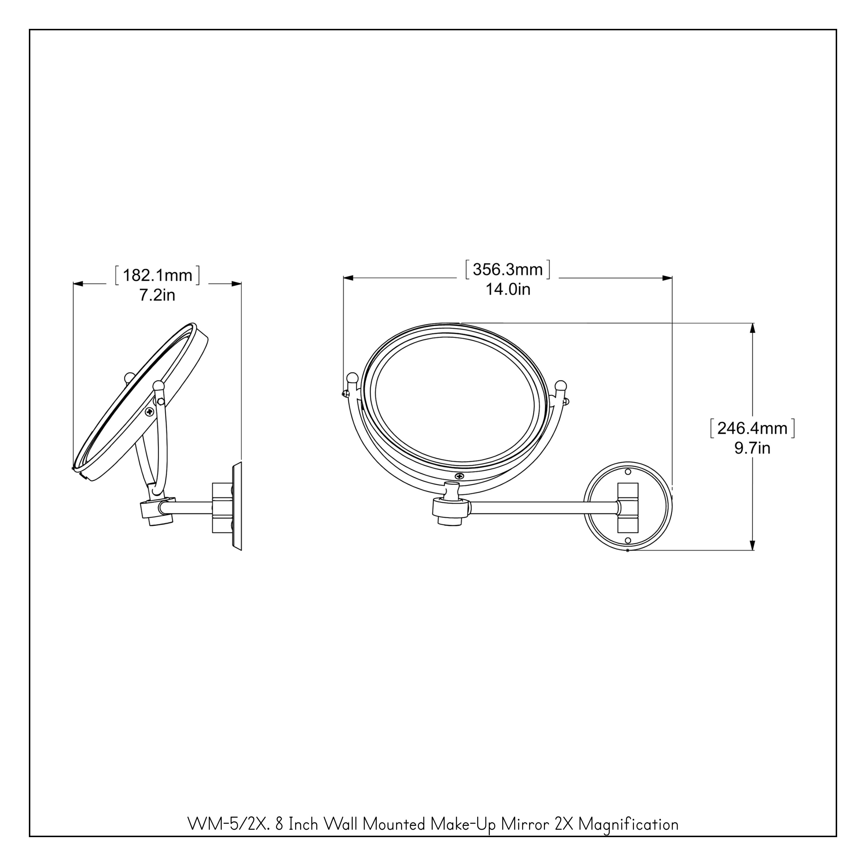 Allied Brass WM-5/2X-UNL Makeup-Mirrors - View #3