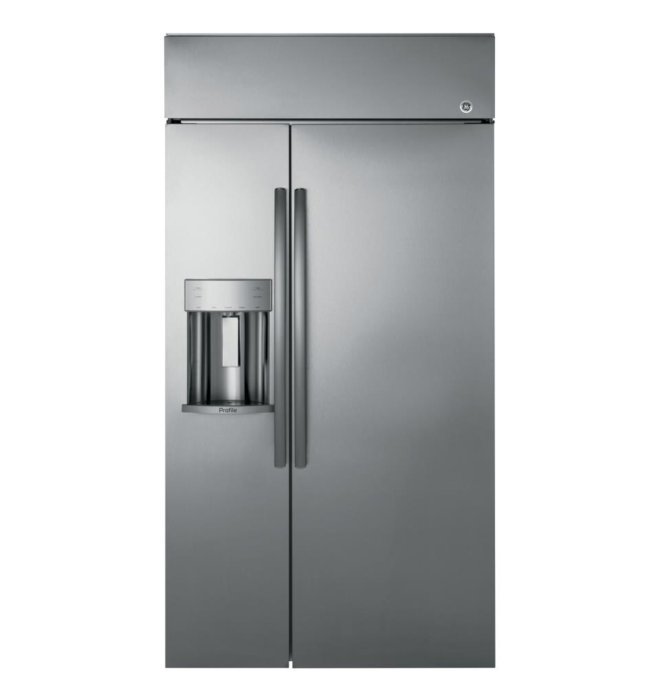 GE 21.8-cu ft Counter-depth Side-by-Side Refrigerator with Ice Maker (Slate)