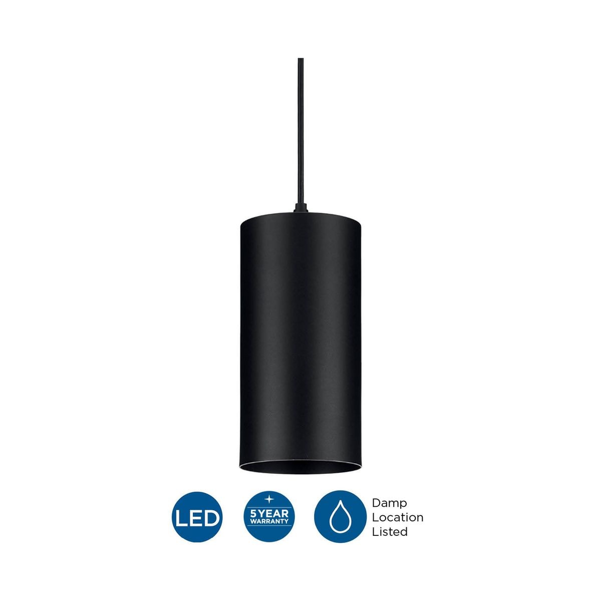 Modern 6" Black Bronze Aluminum LED Outdoor Pendant Light