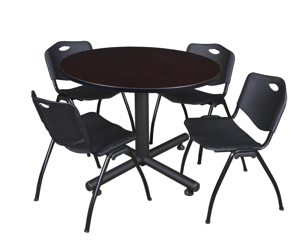 Regency TKB48RNDMW47BK Breakroom Brown 4-Person Training Table (48-in W x 29-in H)