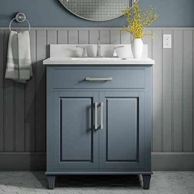 Allen Roth Brookview 30 In Slate Blue, 30 Bathroom Vanity With Sink Blue