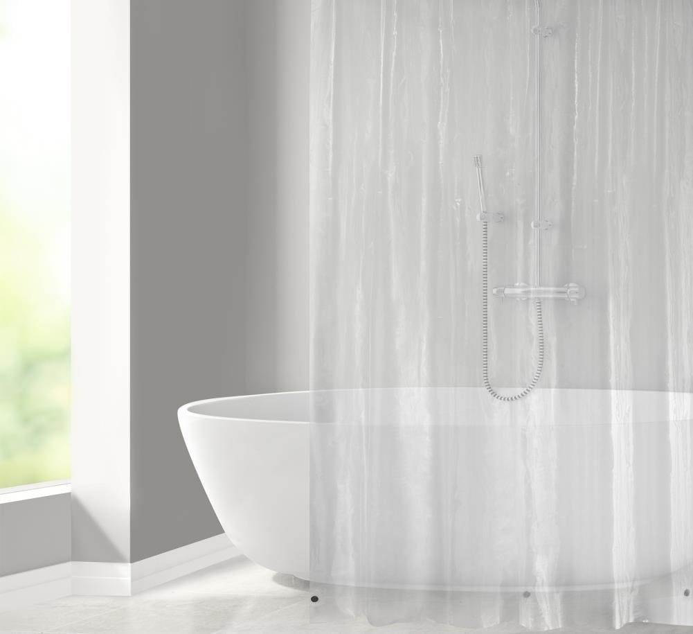 70 In Eva Peva Clear Solid Shower Liner, 20 Gauge Shower Curtain