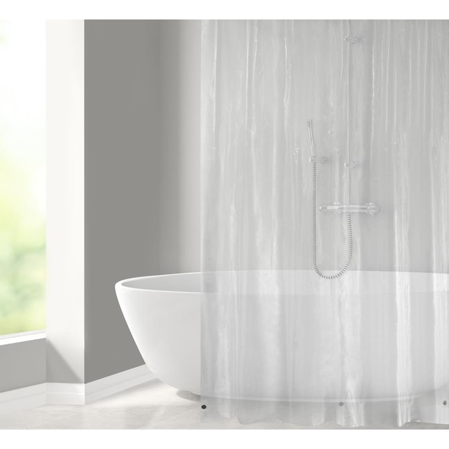 Eva Peva Clear Solid Shower Liner, See Through Shower Curtain Liner