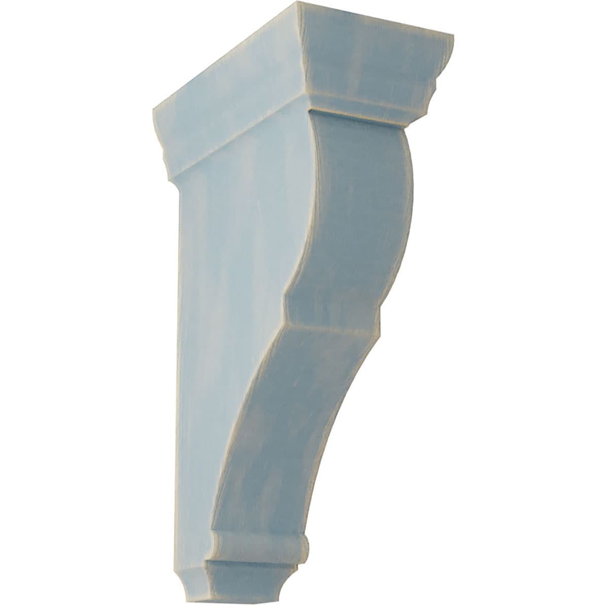 Ekena Millwork CORWD02X04X08RJBU 2-in x 4.5-in x 8-in Vintage Decor Finished Rubberwood Blue Wood Paintable/Stainable Corbel