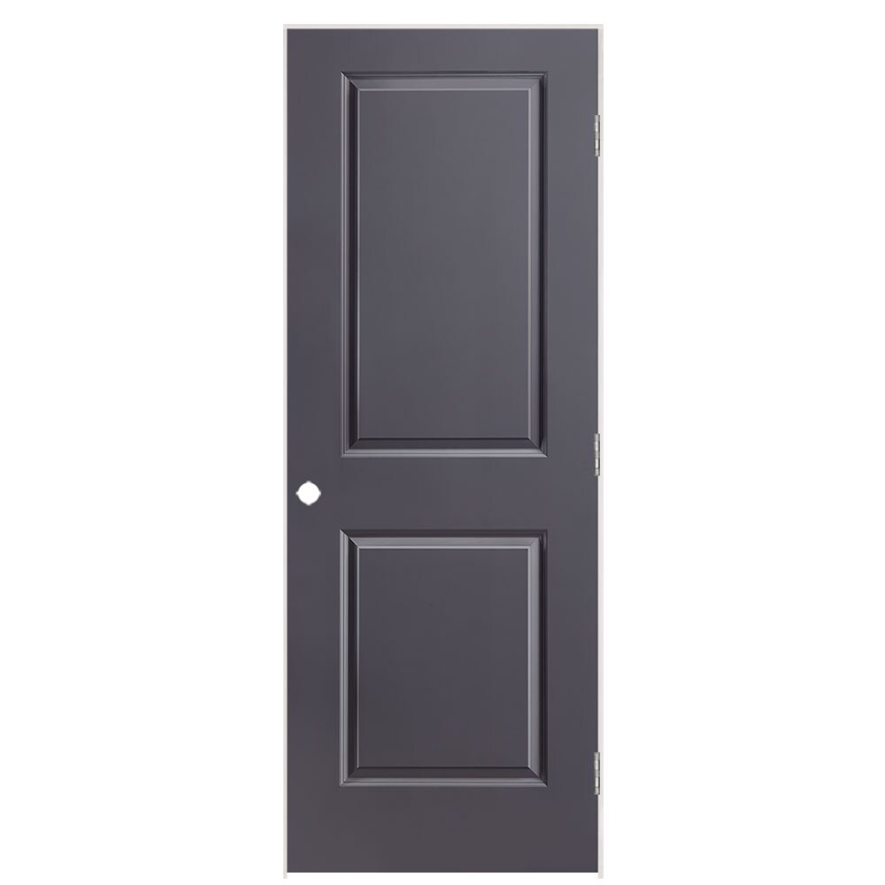 Masonite 1316133 30-in x 80-in Slate Solid core 2-panel square Left hand Smooth Prefinished Molded composite Flat Jamb Single Prehung Interior Door