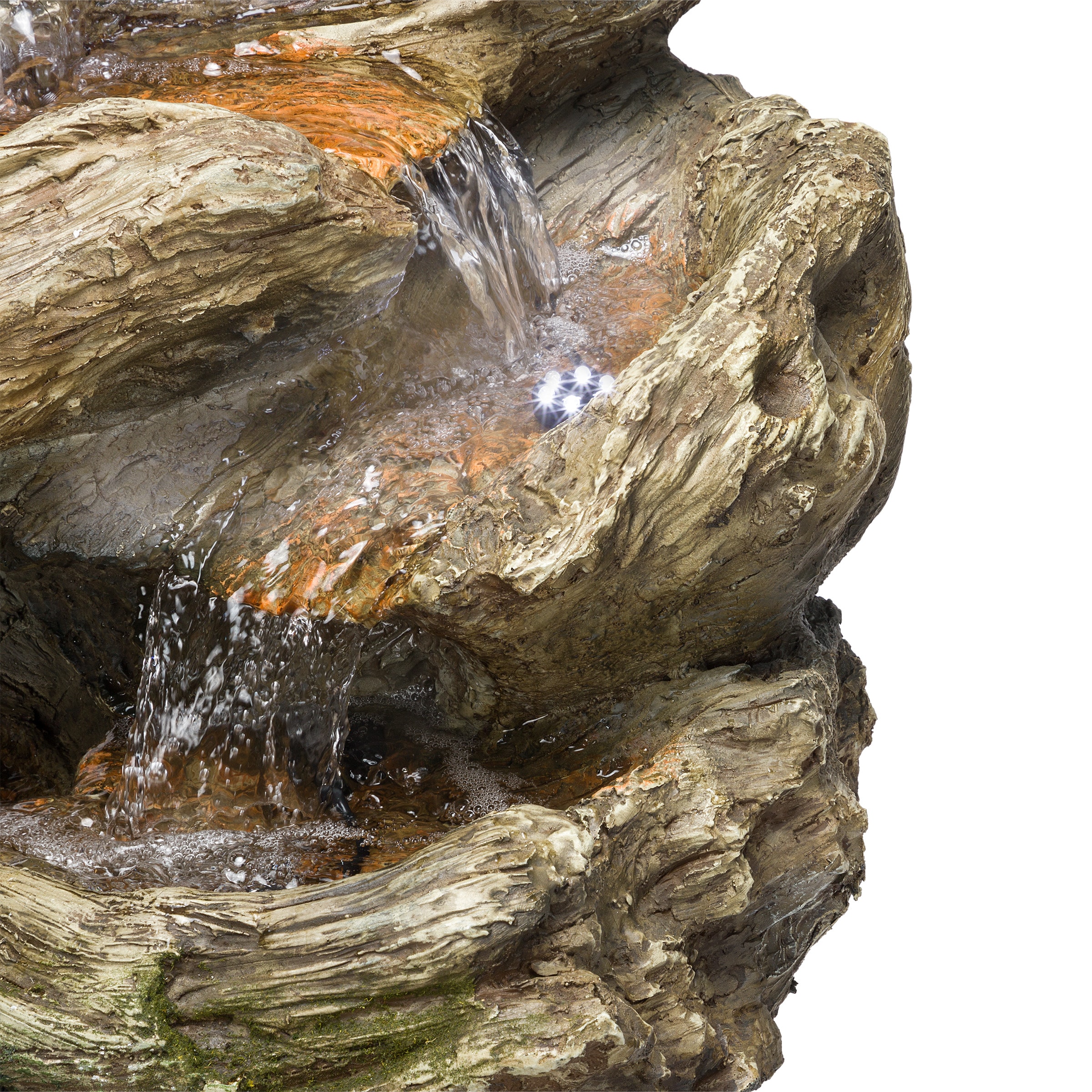 Alpine Corporation 32-in H Resin Tiered Outdoor Fountain Pump Included ...