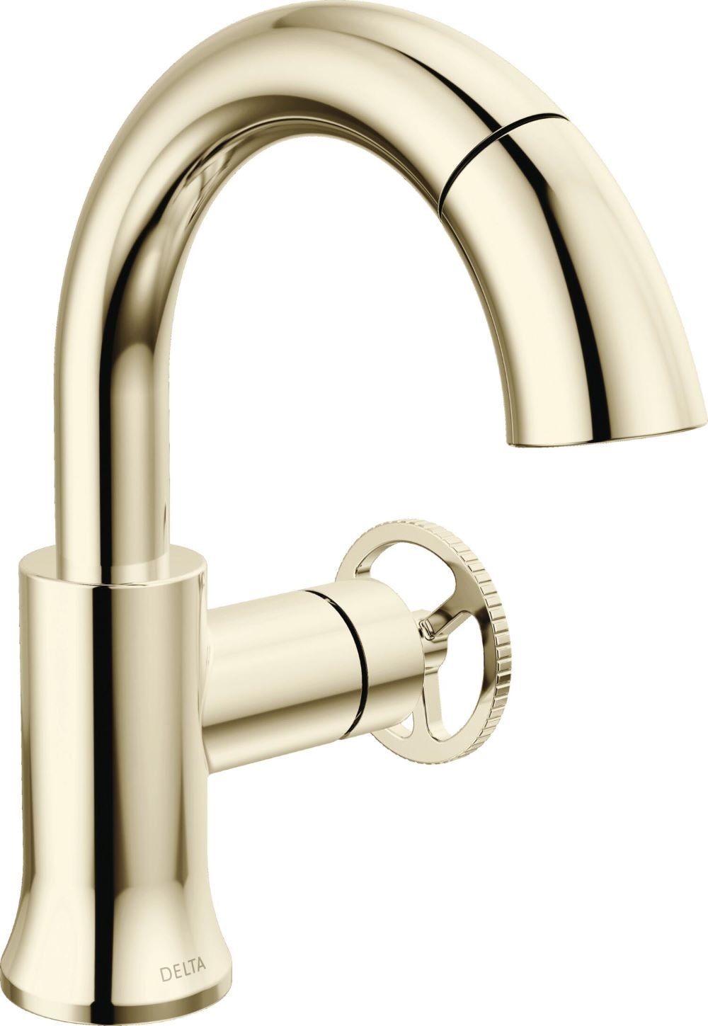 Delta 558HAR-PNPD-DST Trinsic Polished Nickel Single hole 1-handle WaterSense Mid-arc Residential Handle Pull-down Bathroom Sink Faucet with Drain