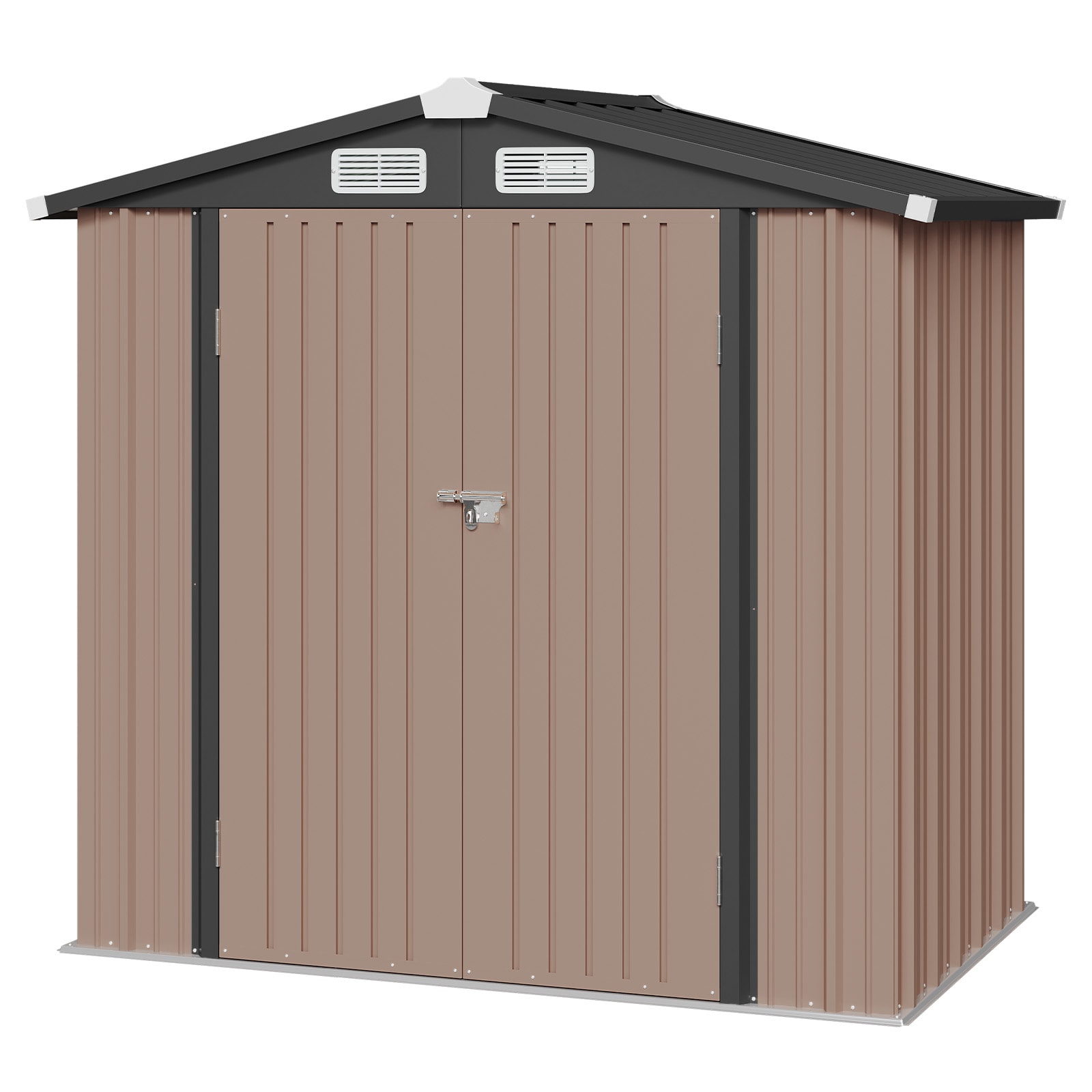 AOXUN AX-42533R 6-ft x 4-ft Economy Series Galvanized steel Metal Storage Shed