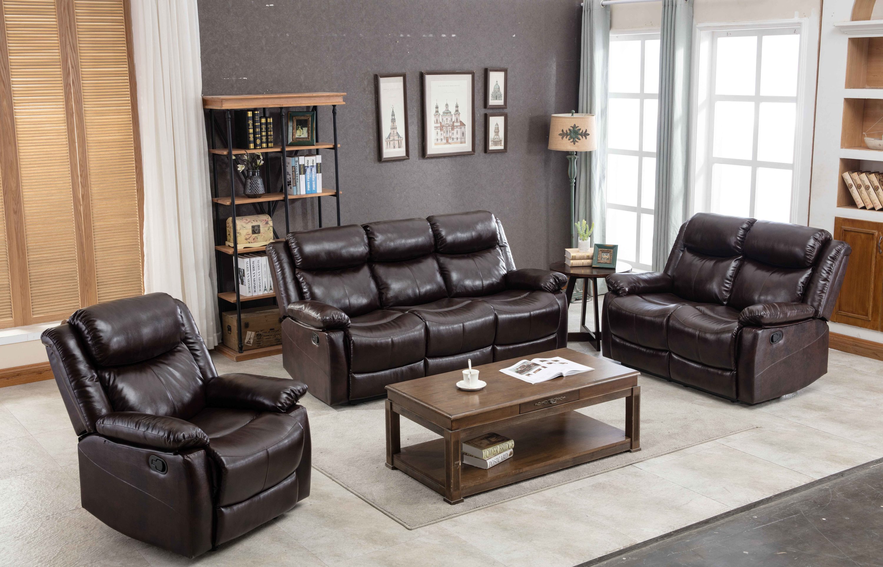 Leather Recliner Sofa Set Sectional 3+2+1 Seater Chaise Loveseat Couch Furniture 