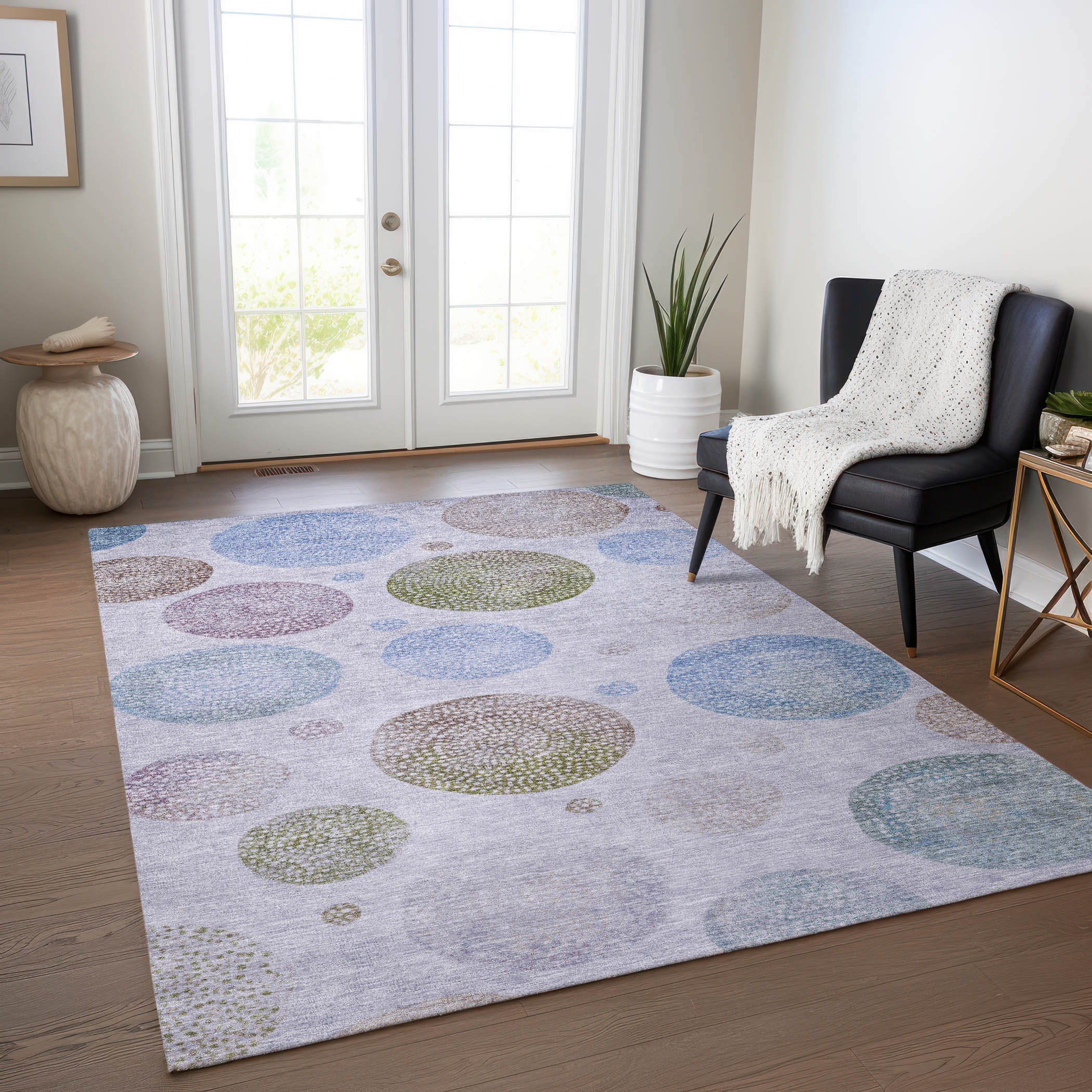 Addison Rugs ACN1897LV30X46 Chantille ACN1897LV 2 x 3 (ft) Loomed Polyester Lavender Rectangular Indoor/Outdoor Machine washable Area rug
