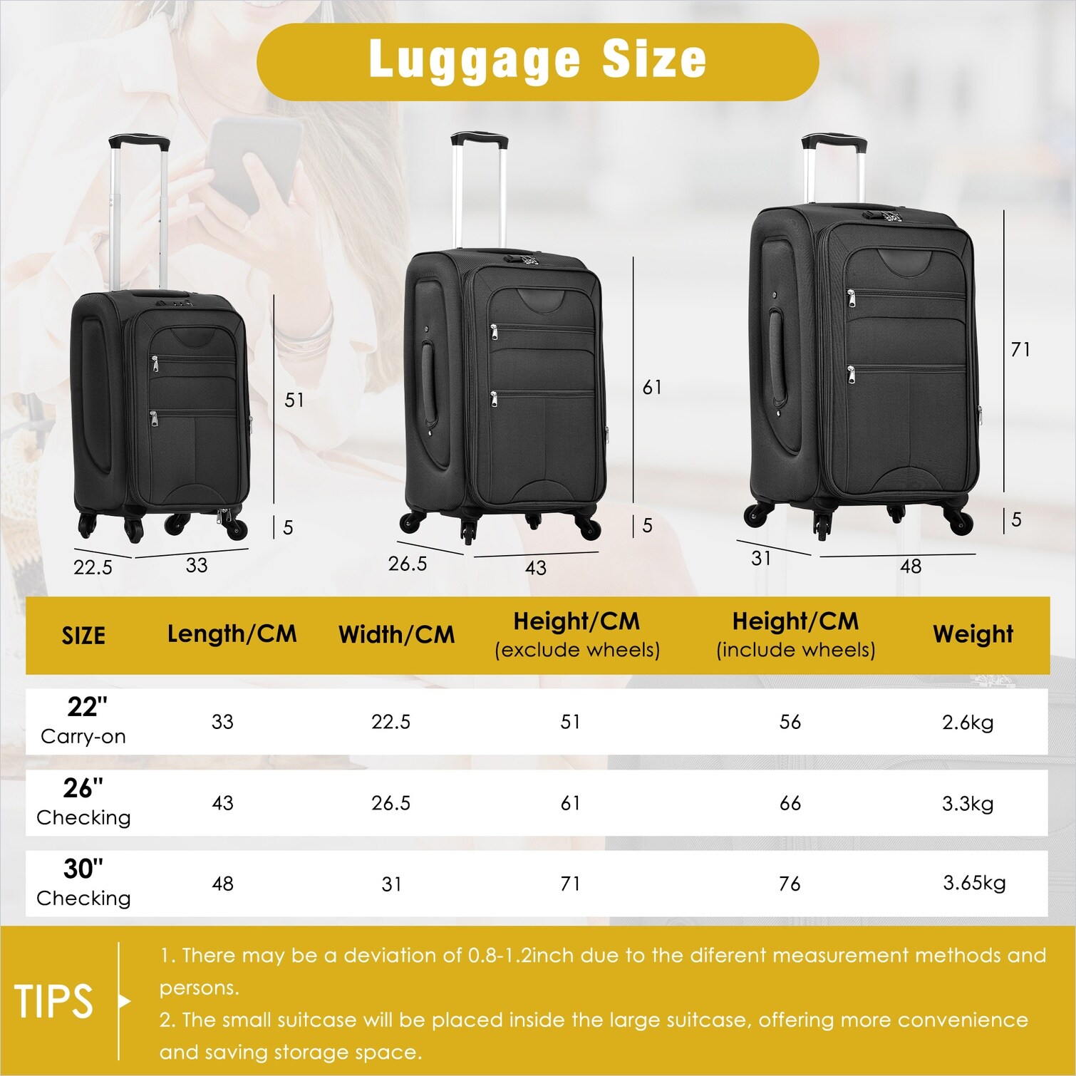 SunJet 4Q3I2A9PJY4E Luggage-And-Luggage-Sets - View #3