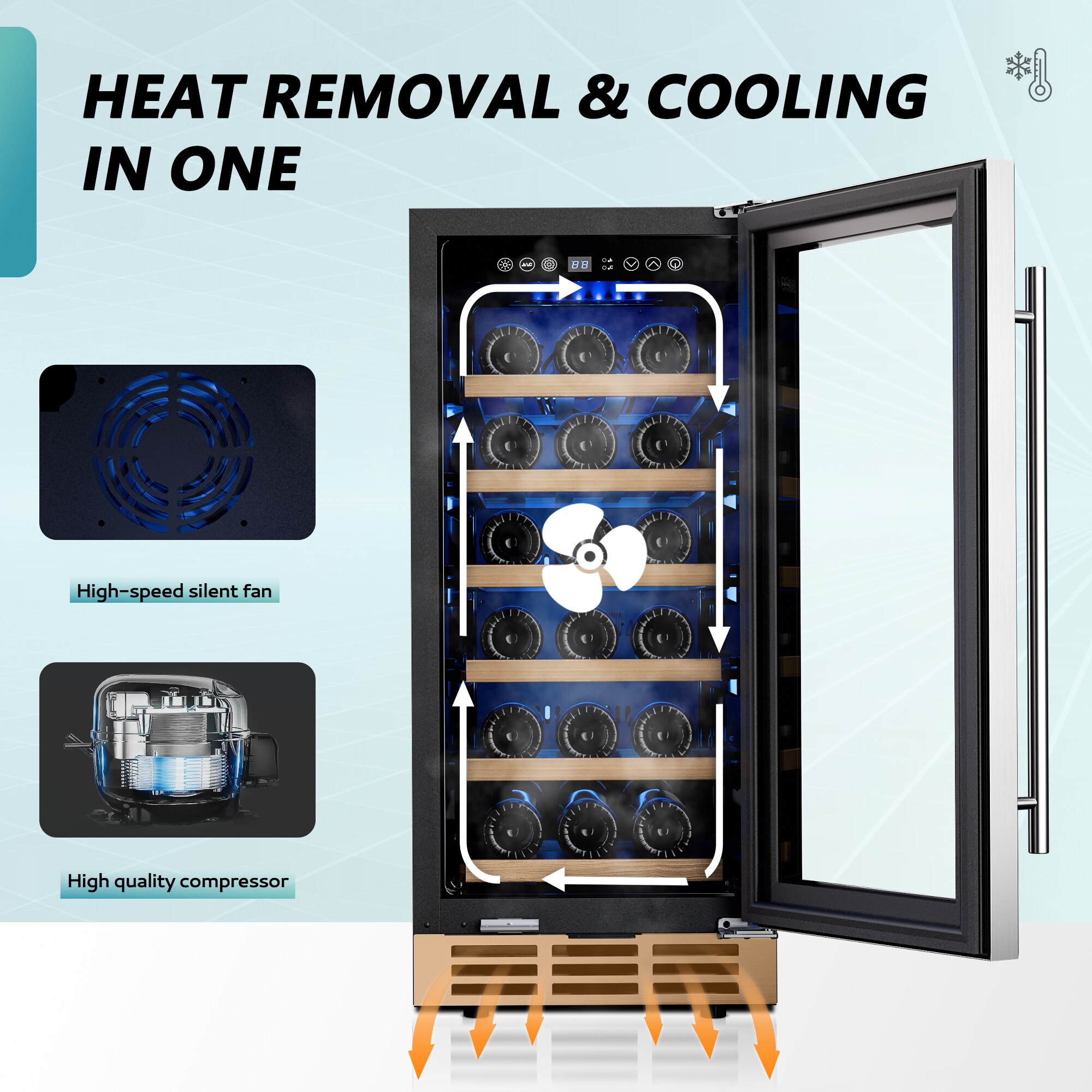 Euhomy FWC003-15SI-E-LS-SC Wine-Chillers - View #3