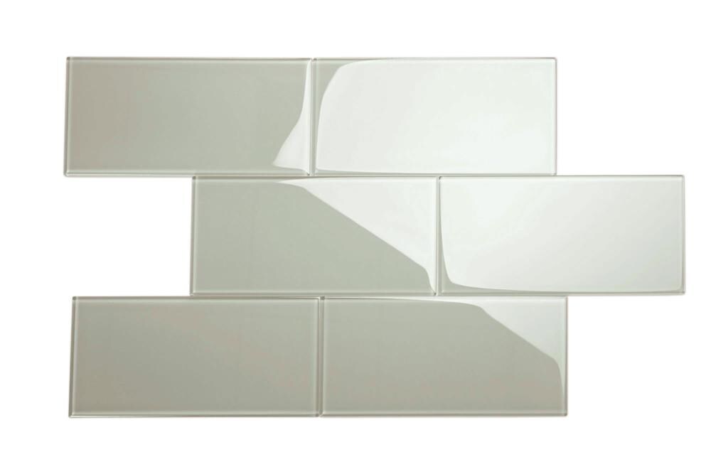 Giorbello 6x12 Glass Subway Tiles 10 Pack Light Gray 6 In X 12 In Glossy Glass Subway Wall Tile In The Tile Department At Lowes Com