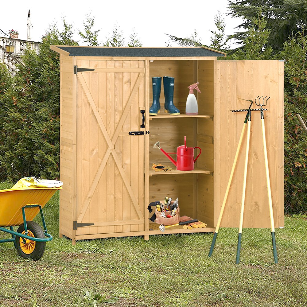 Sunrinx 1.6-ft x 4.6-ft Wood Storage Shed (Floor Included) at Lowes.com