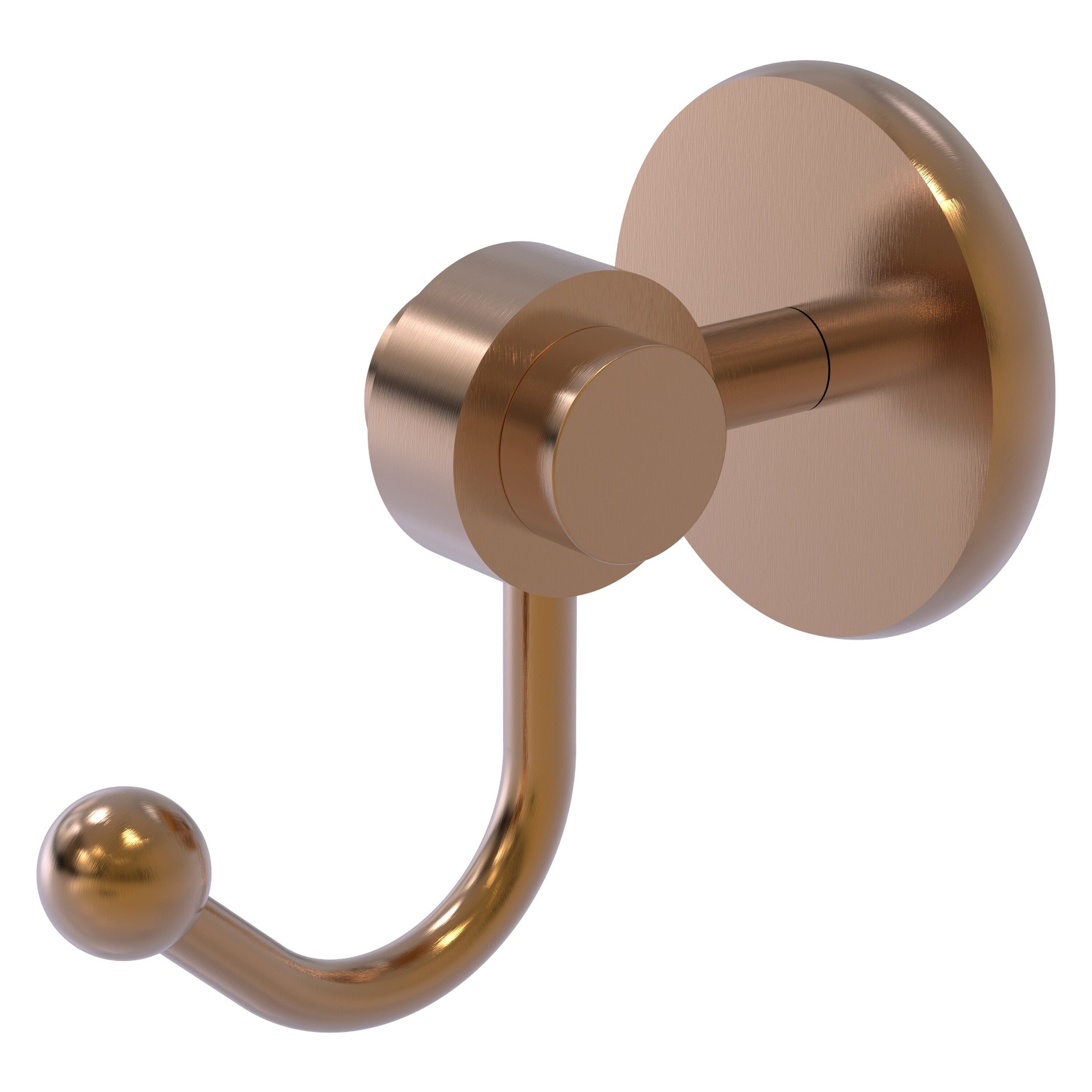 Allied Brass 7220-BBR Satellite Orbit Two Brushed Bronze Single -Hook Wall mount Towel Hook