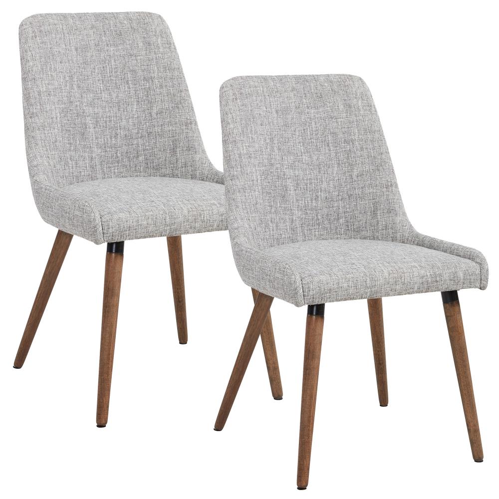 Worldwide Homefurnishings 202-247GY/LG Set of 2 Contemporary/Modern Polyester/Polyester Blend Upholstered Dining Side Chair (Metal Frame)