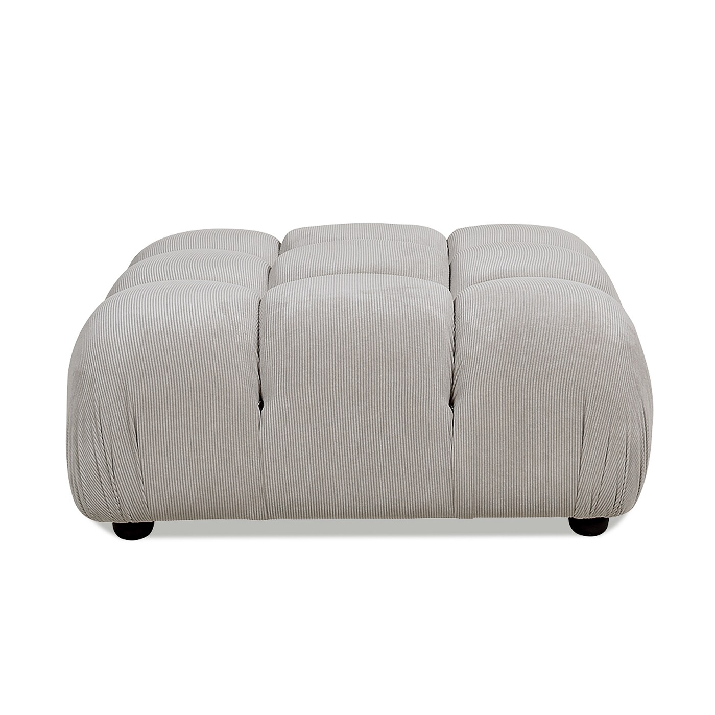 Jennifer Taylor Home Marcel Modern Pebble Gray Corduroy Ottoman in the ...