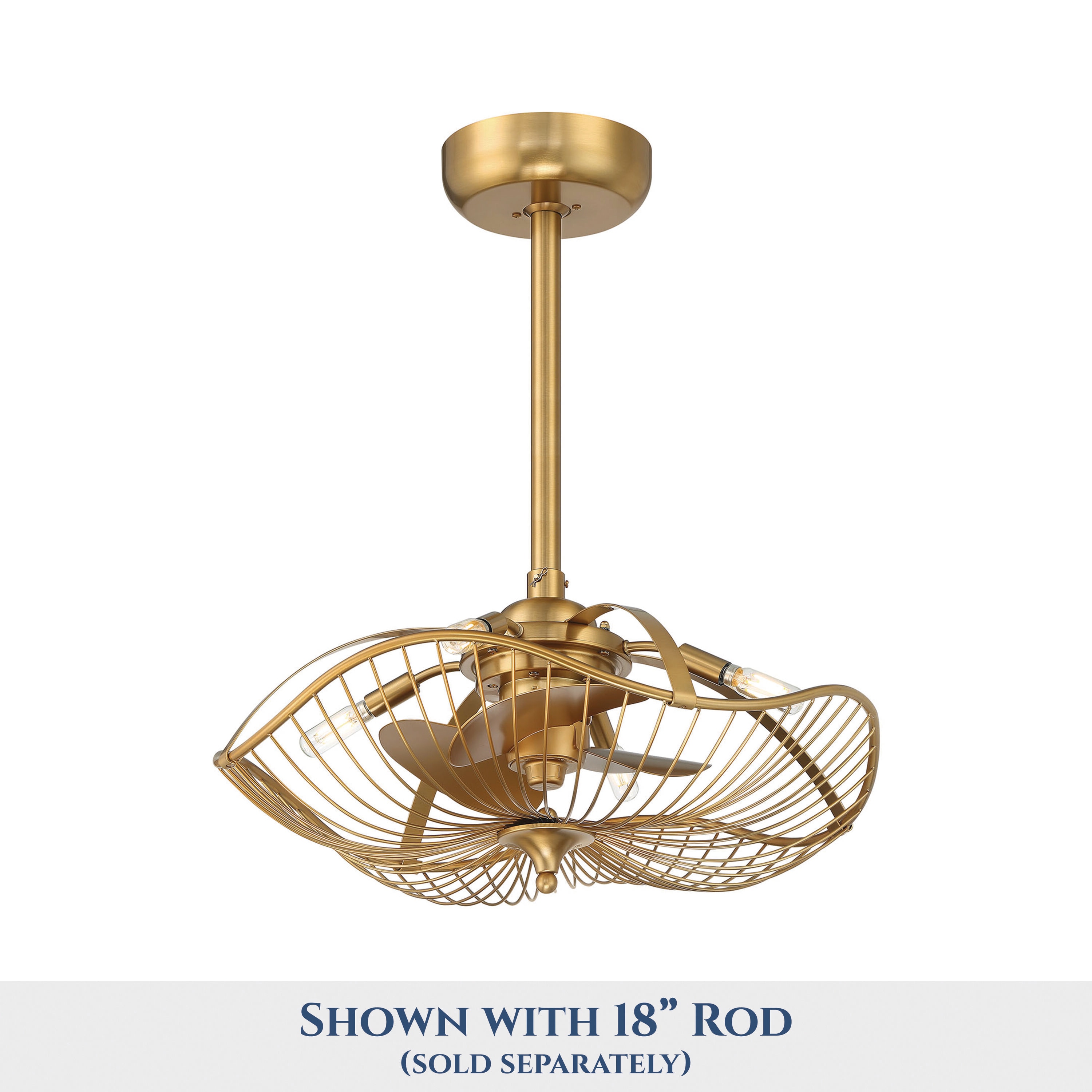 Auri 22'' Aged Brass 3-Blade Ceiling Fan with LED Light