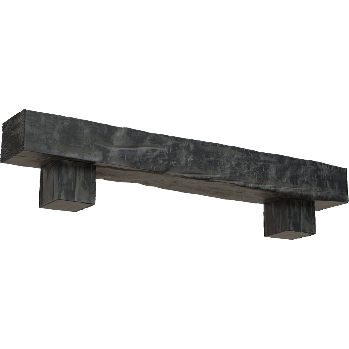 Ekena Millwork MANURW04X04X48AOES 48-in W x 4-in H x 4-in D Ash (Aged) Hollow Urethane Rustic Fireplace Mantel