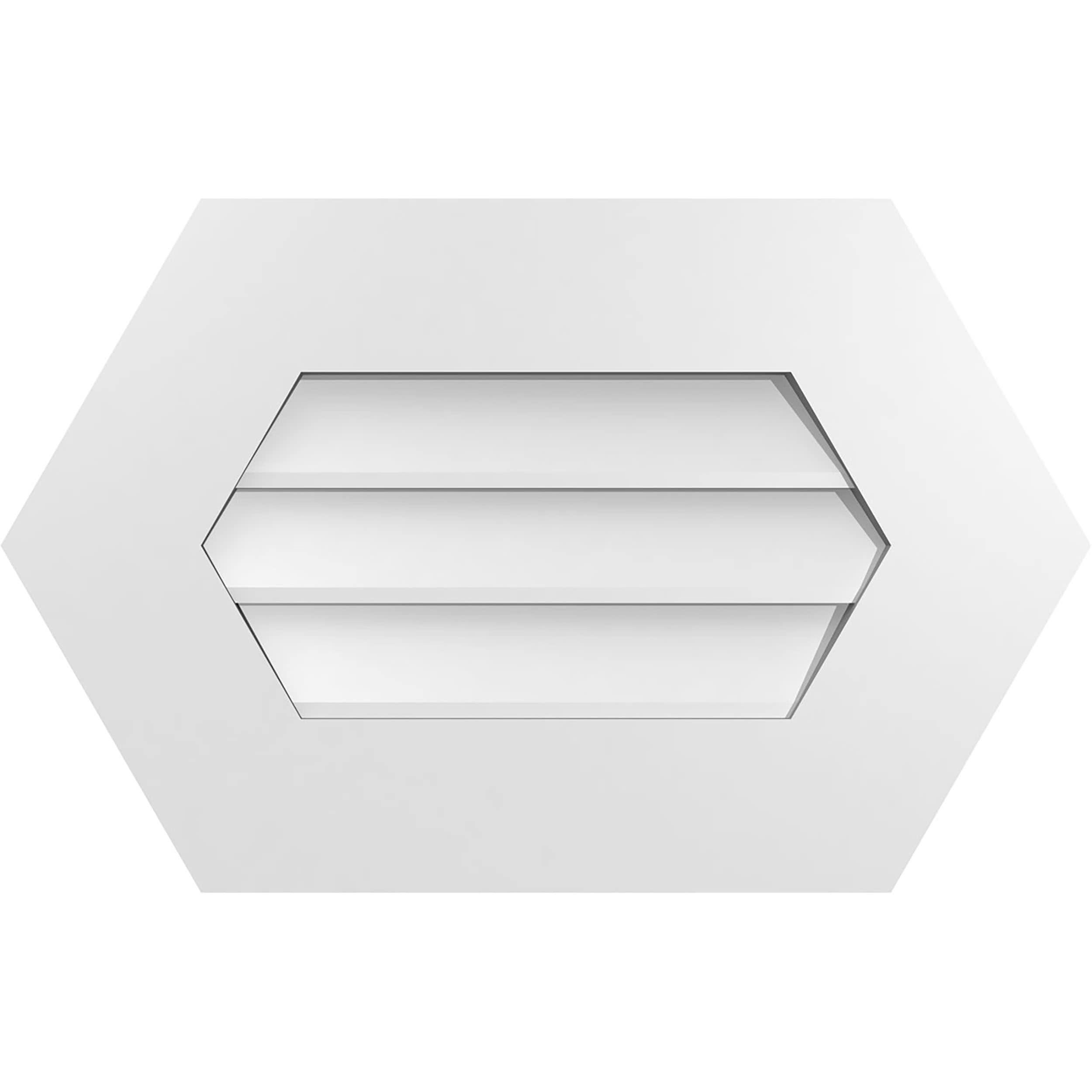 Ekena Millwork GVPHP22X1401SN 22-Inches x 14-Inches Off-white Peaked PVC Gable Louver Vent