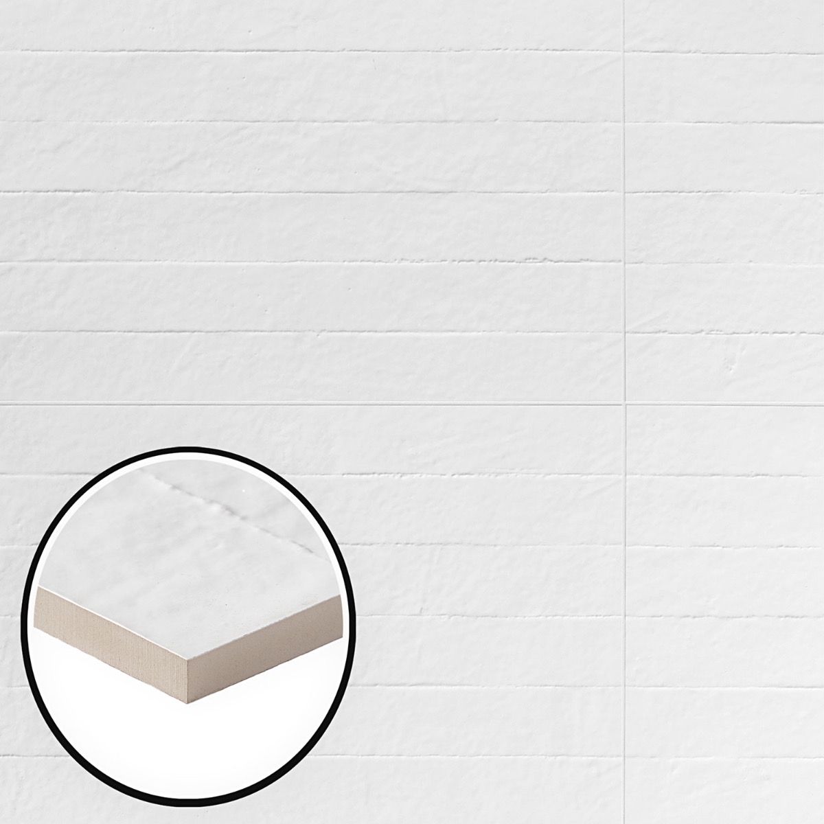 Angela Harris Matte White Ceramic Patterned Wall Tile