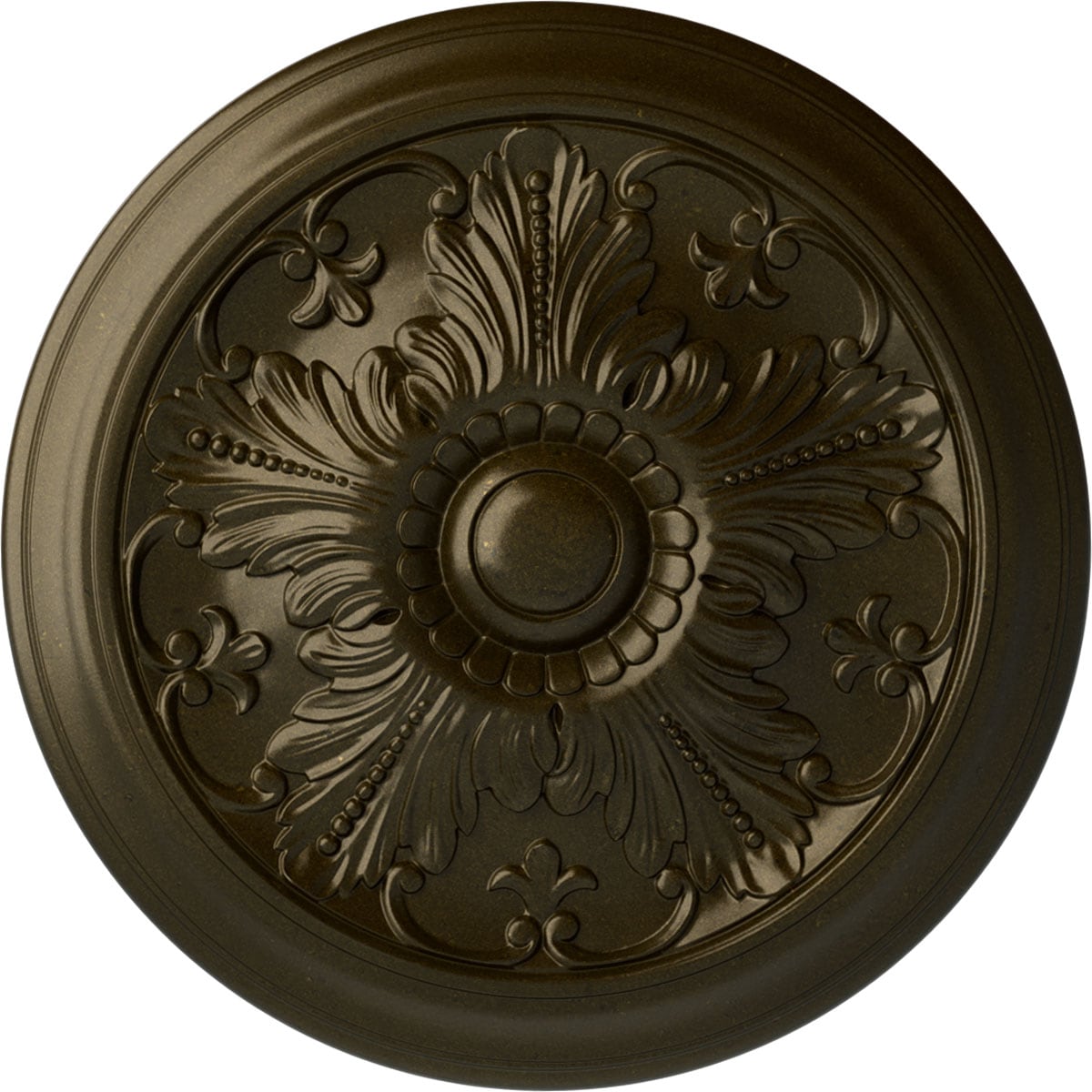 Ekena Millwork CM17VIGGS Vienna 16.875-in W x 16.875-in L Painted Green Gold Polyurethane Whole Ceiling Medallion