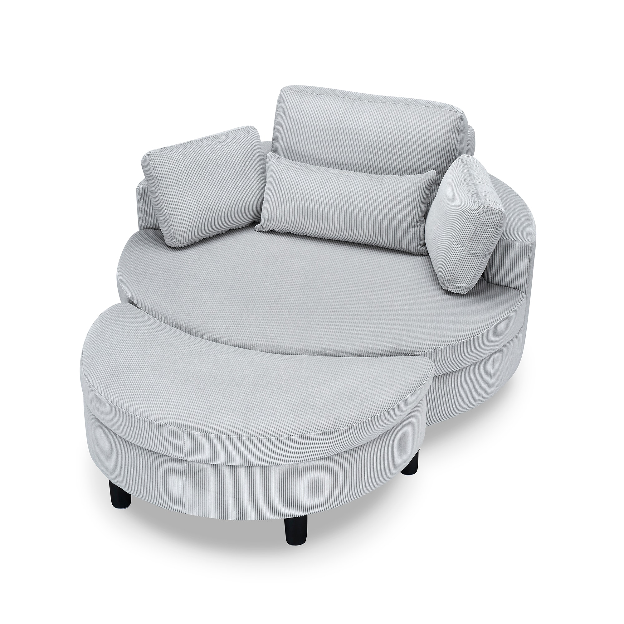 Bybafun YA3700146 Modern Corduroy Gray Living Room Set