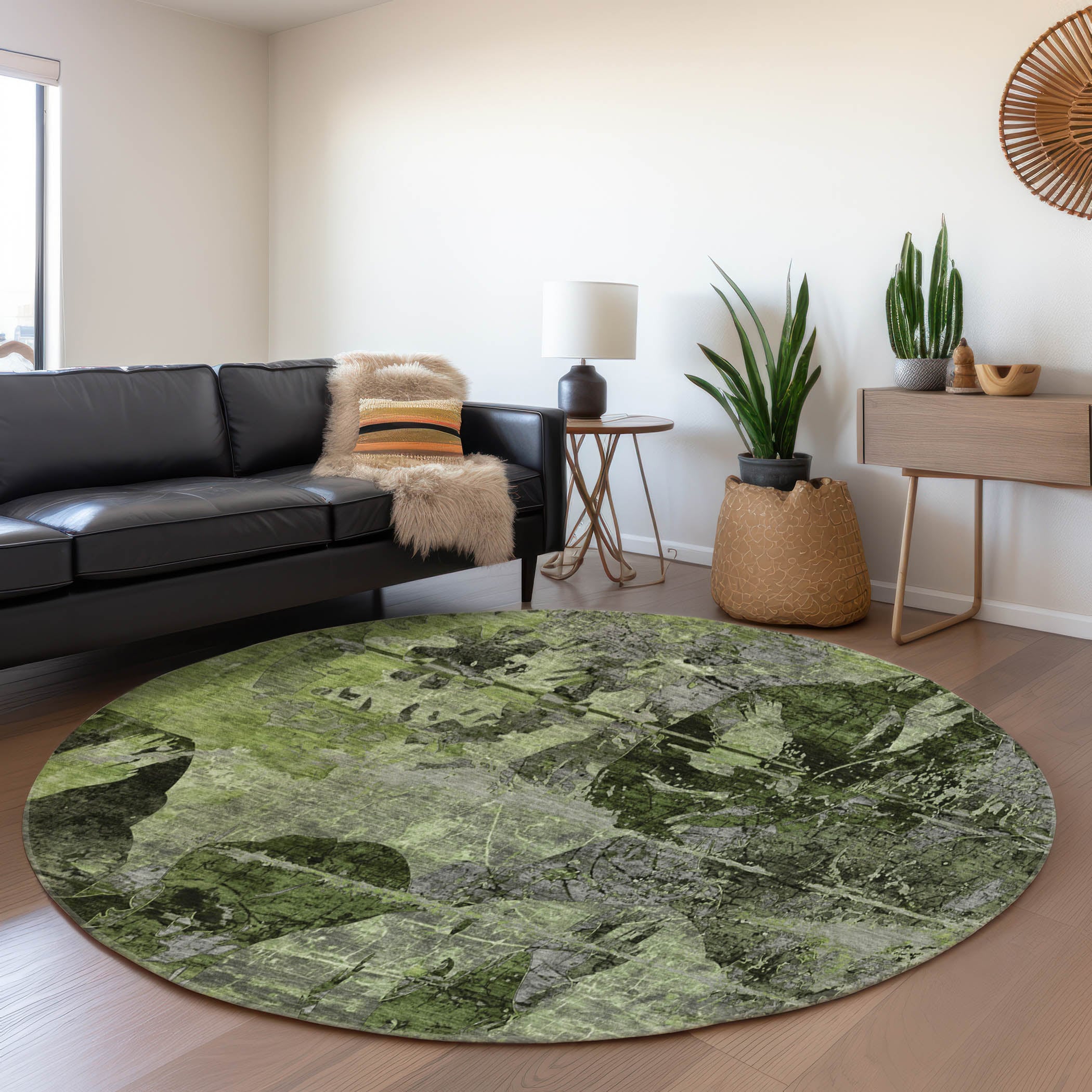 Addison Rugs AMF550IV8RO Mayfield AMF550IV 8 x 8 (ft) Loomed Polyester Ivory Round Indoor Geometric Machine washable Area rug