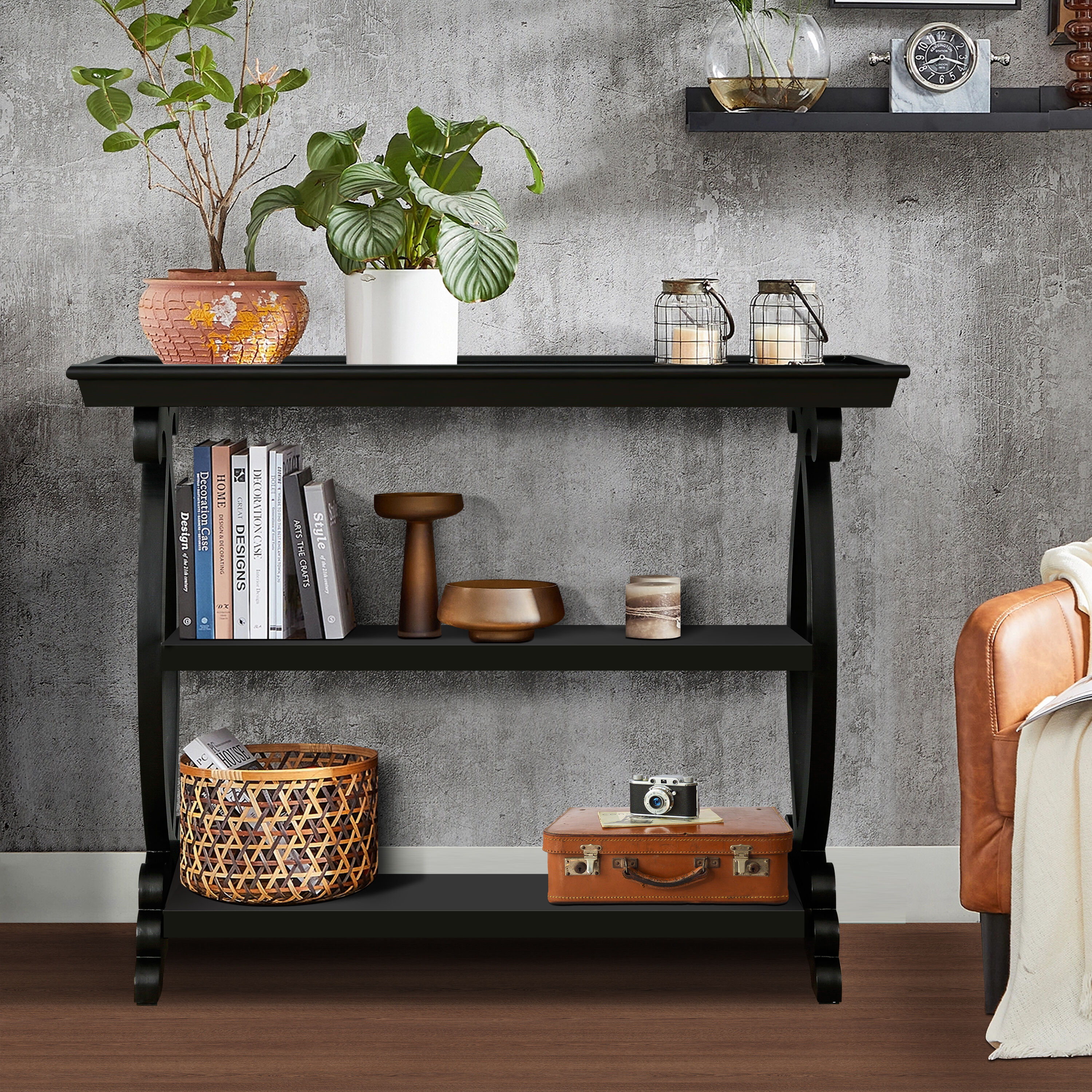 ZAKLOOP XU46549245 Modern Black Console table
