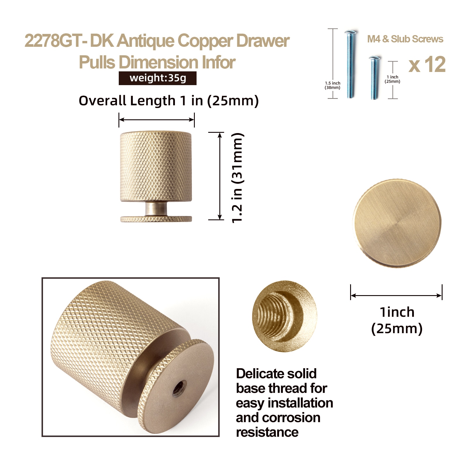 Miaokesen 2278UBR-DK Cabinet-Knobs - View #2
