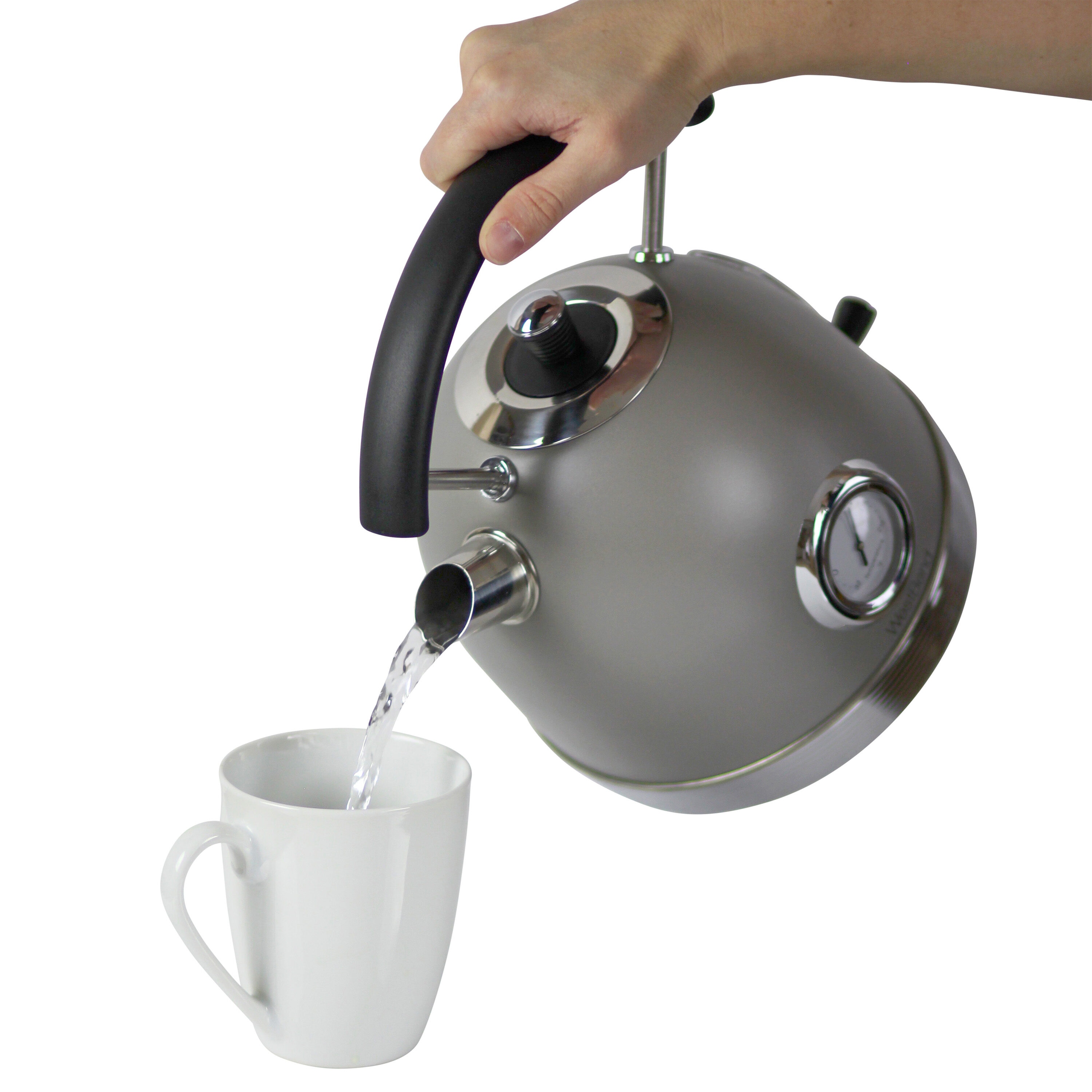 West Bend 1.5-Liter Cordless Serving Electric Kettle with Auto Shut Off -  Black