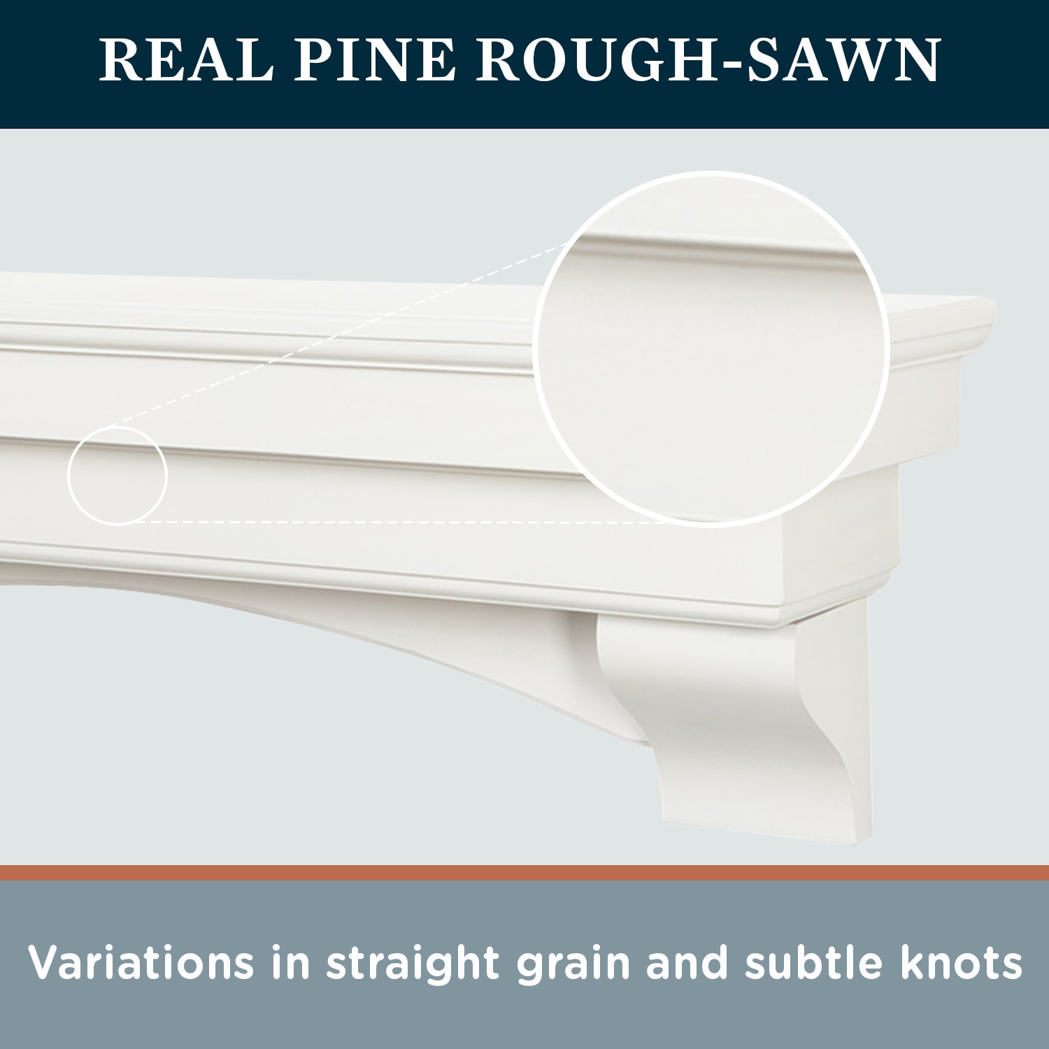 Mantels Direct SALEM-48-WHT Mantel-Shelves - View #5