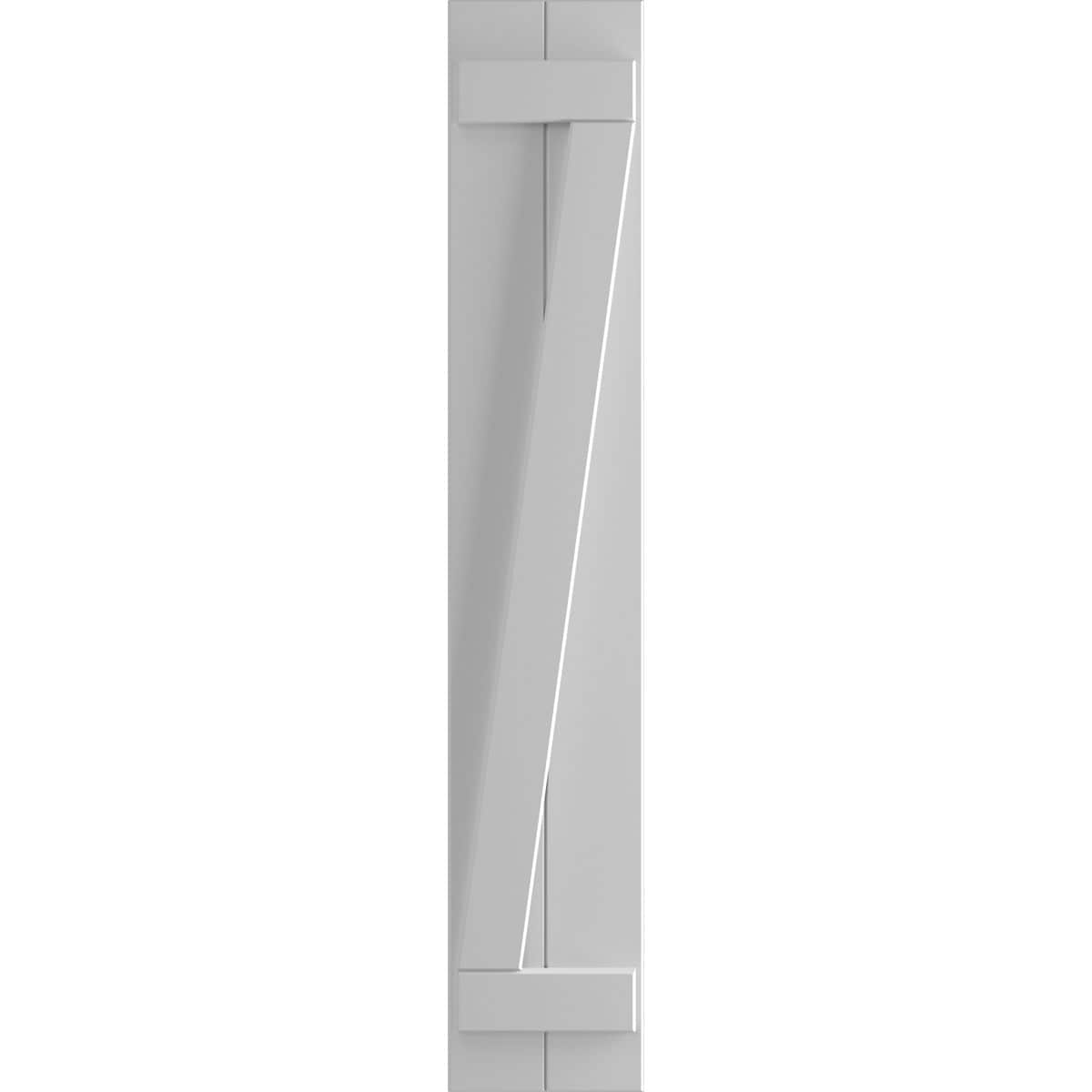 Ekena Millwork TFP102BBF11X051PR True Fit 10.75-in W x 51-in H Primed Paintable/Stainable Farmhouse Z-bar Exterior Shutters (2-Pack)