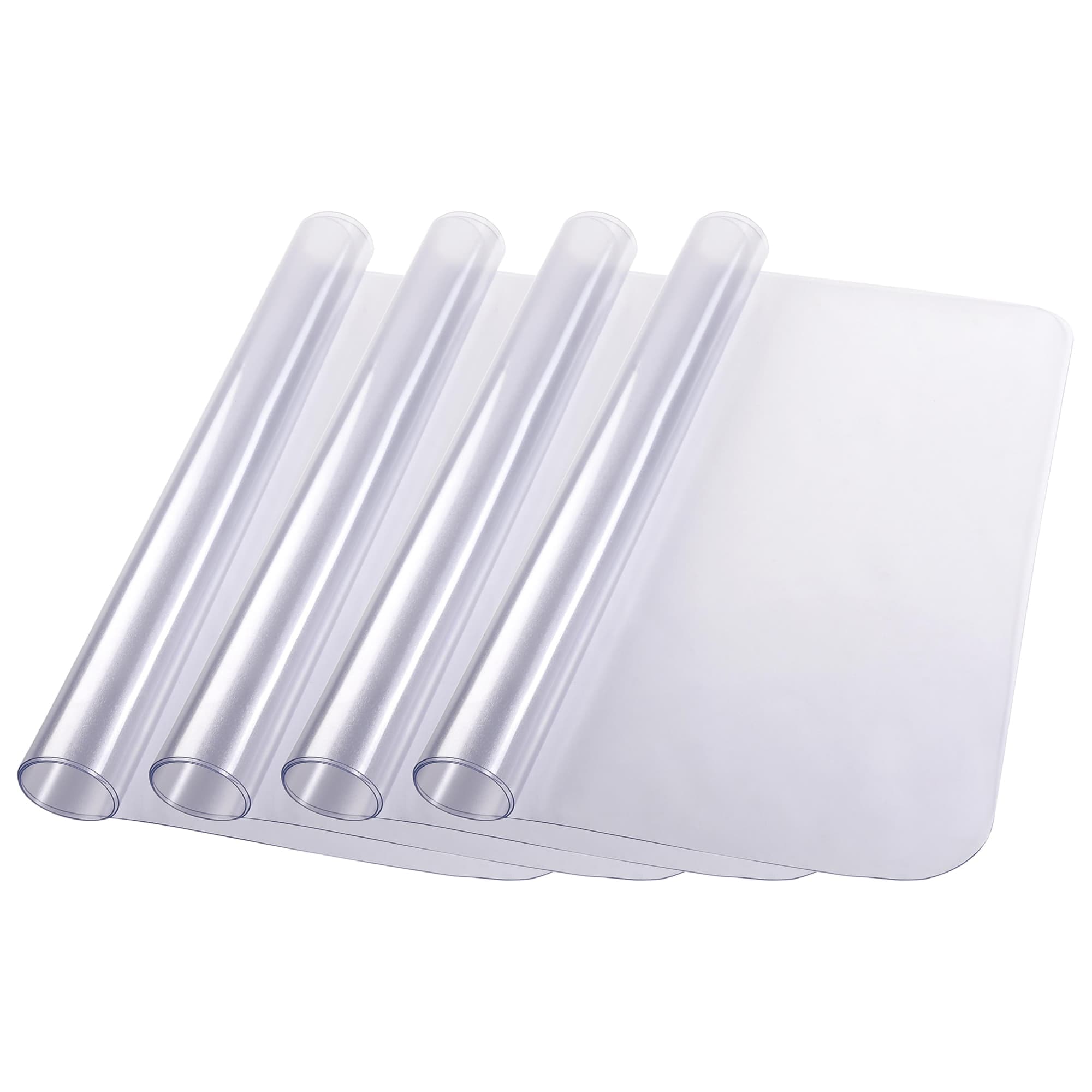 Yescom 06FMT2-4836R-08X4-LO Clear Office Chair Mat for Hardwood 48 x 36 Rectangle 4PCS PVC Floor Protector for Rolling Desk Chairs 1.5mm Thickness