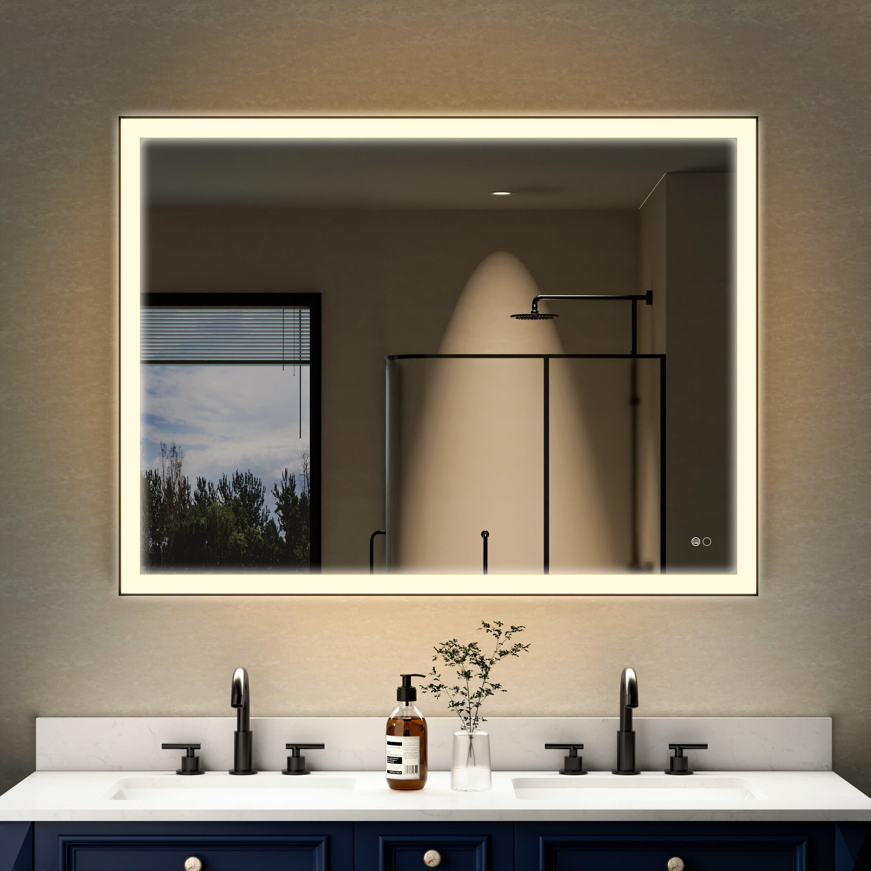WELLFOR W5FM4836MB Framed-Bath-Mirrors - View #10