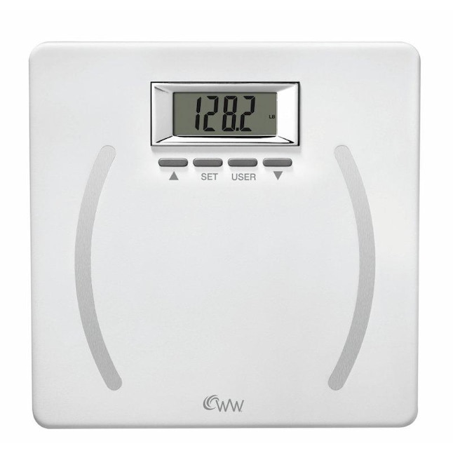Weight Watchers 350 lbs. Digital White Bathroom Scale with Body