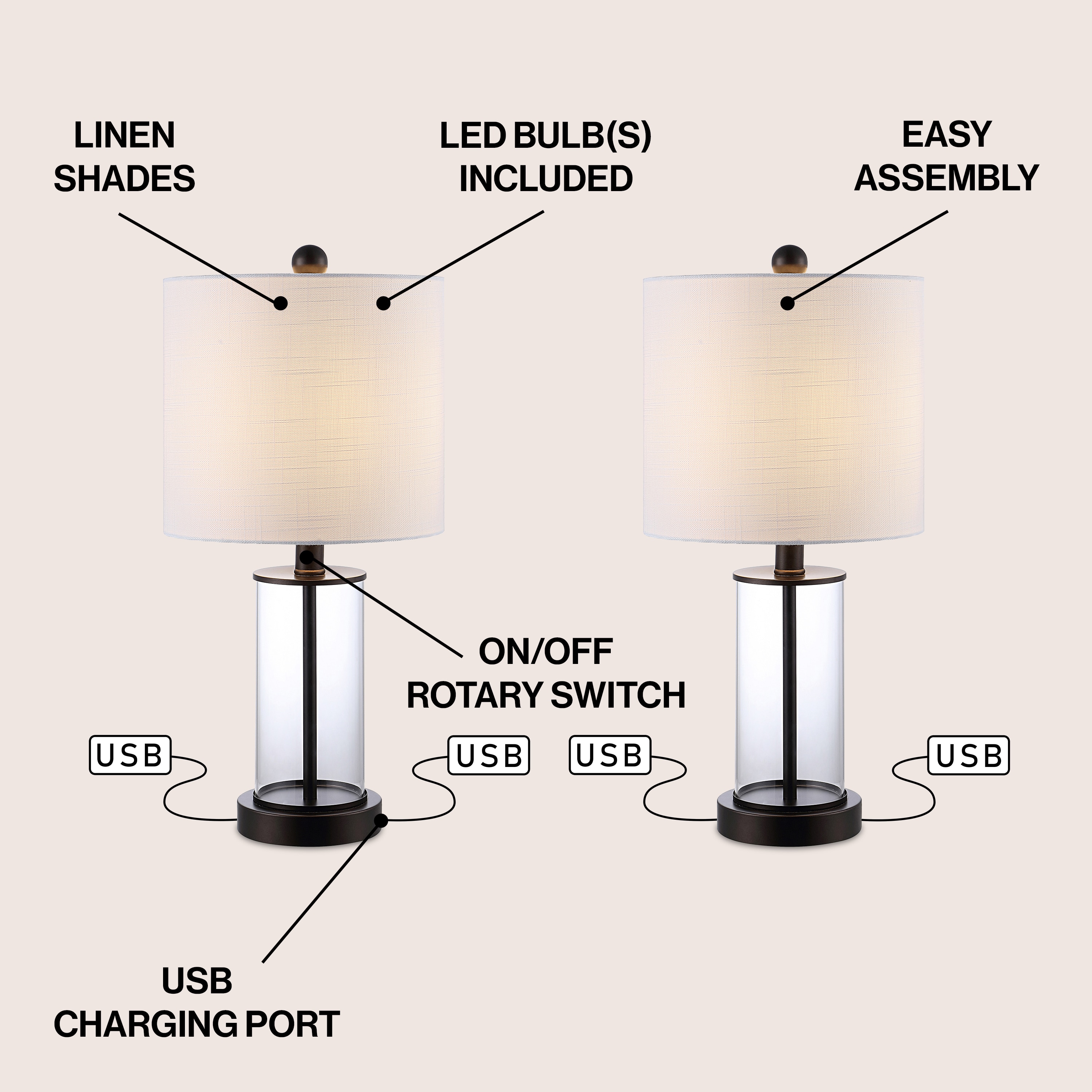 JONATHAN  Y JYL8500A-SET2 Table-Lamps - View #3