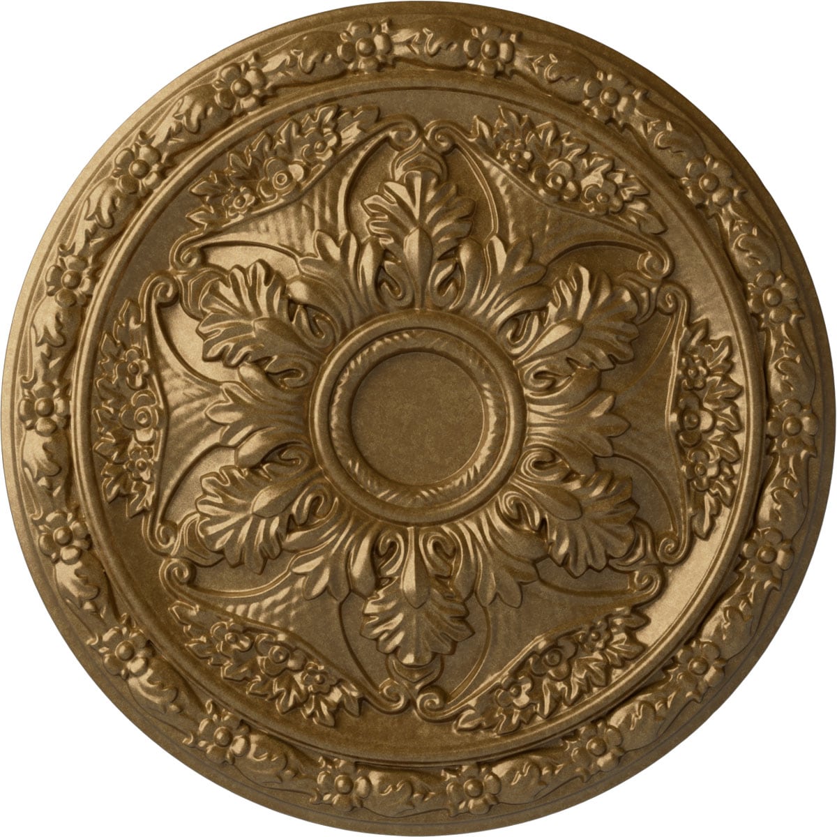 Ekena Millwork CM20BLPAS Baile 20-in W x 20-in L Painted Pale Gold Polyurethane Whole Ceiling Medallion